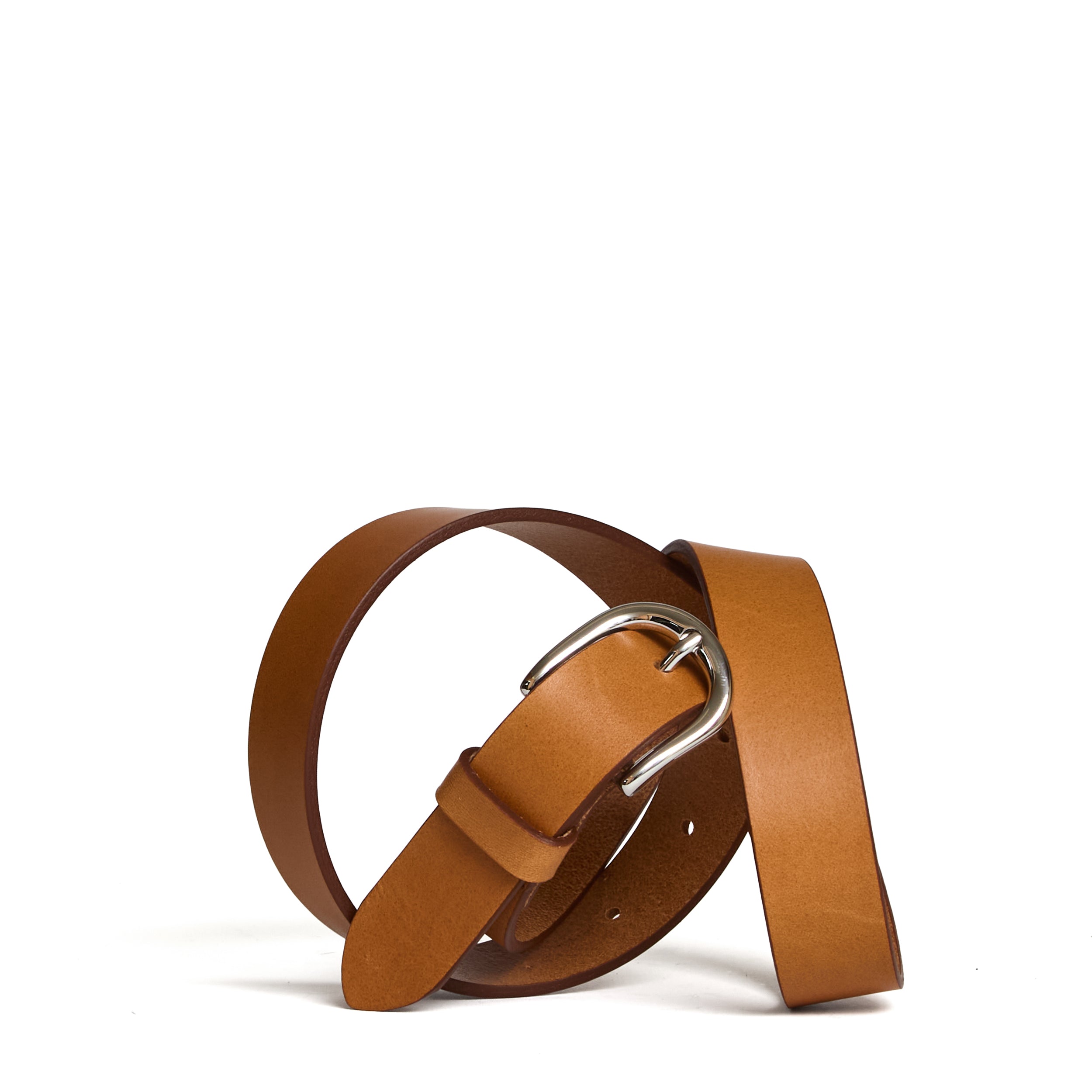 ISABEL MARANT Smooth Leather Belt with Silver Buckle - 2 cm Width