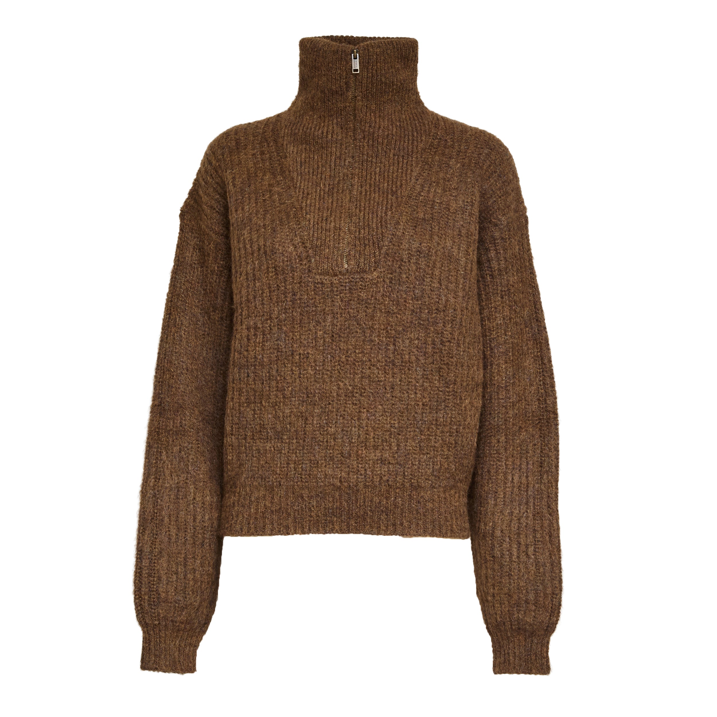 ISABEL MARANT Relaxed Fit Pullover with High Collar and Zip Detail