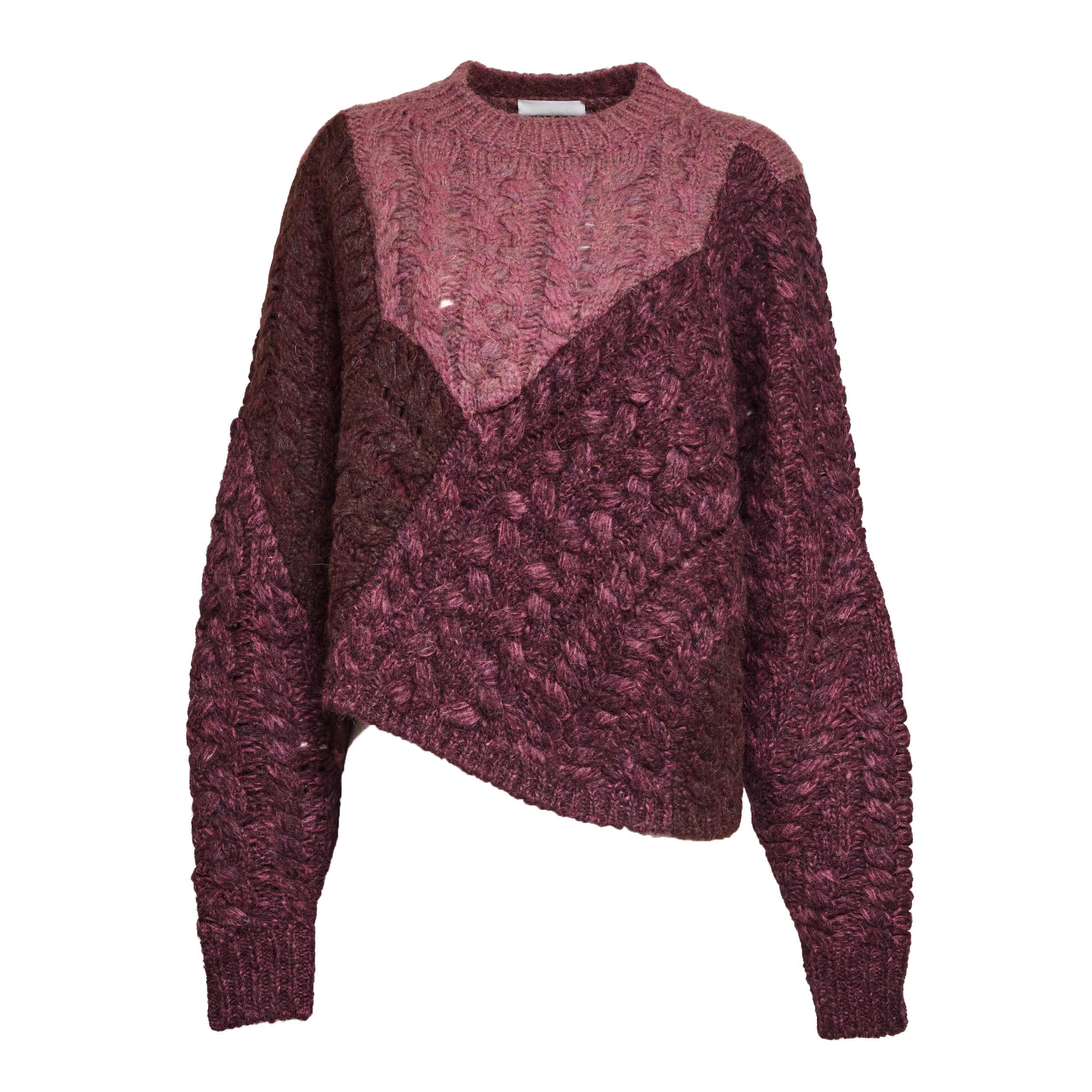 ISABEL MARANT Oversized Crew Neck Patchwork Sweater