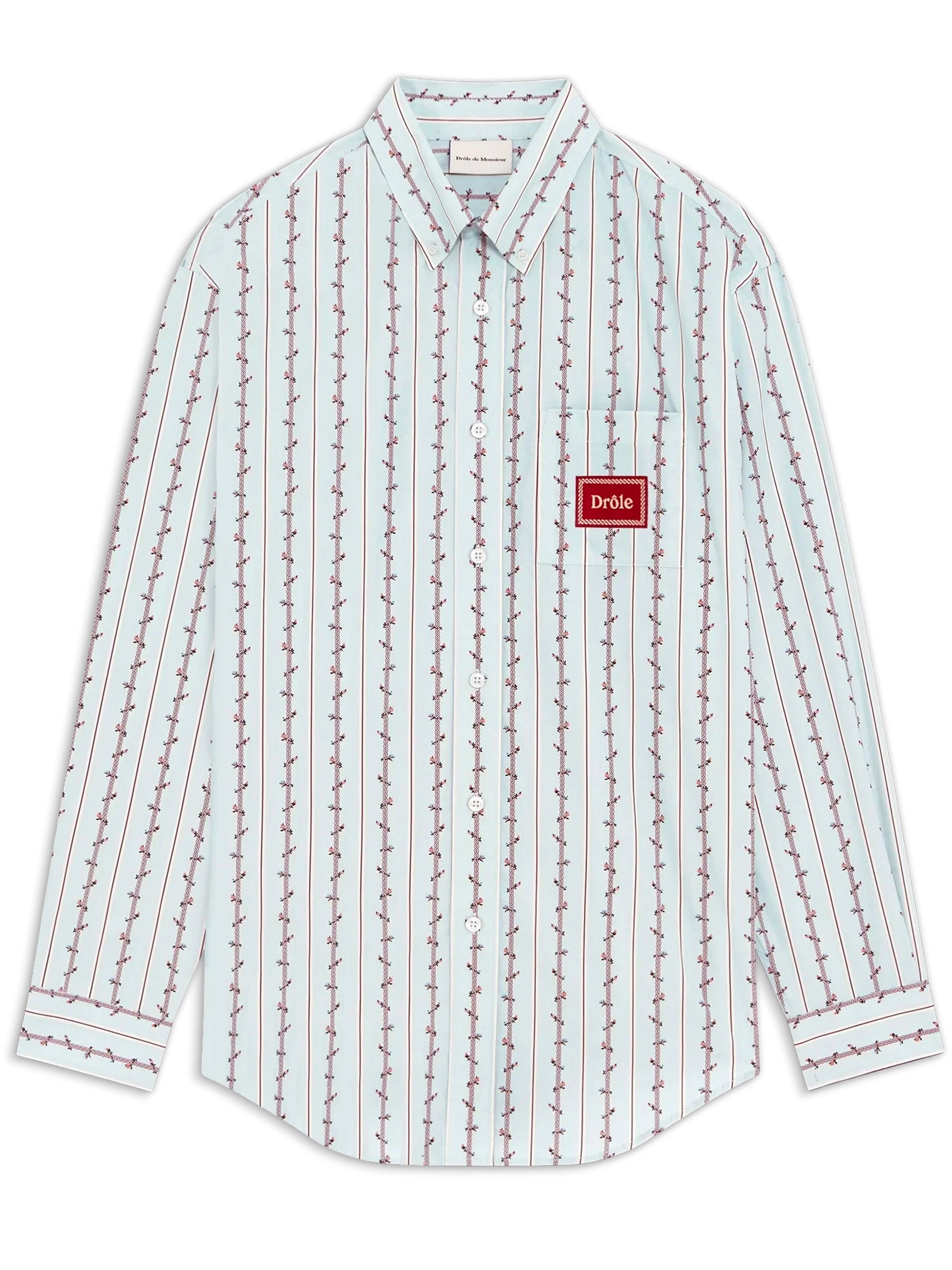 DRÔLE DE MONSIEUR Long-Sleeved Floral Woven Shirt