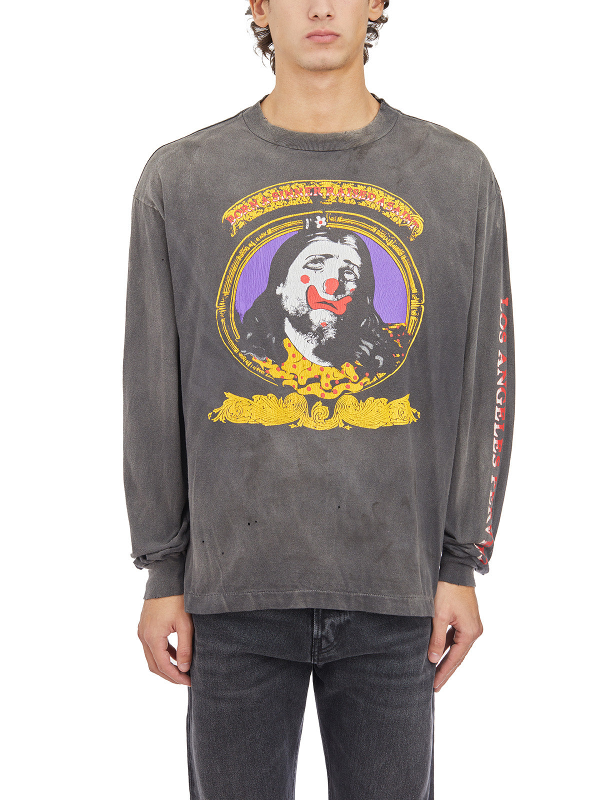 SAINT MXXXXXX Long Sleeve Crew Neck T-Shirt Size L in Premium Cotton