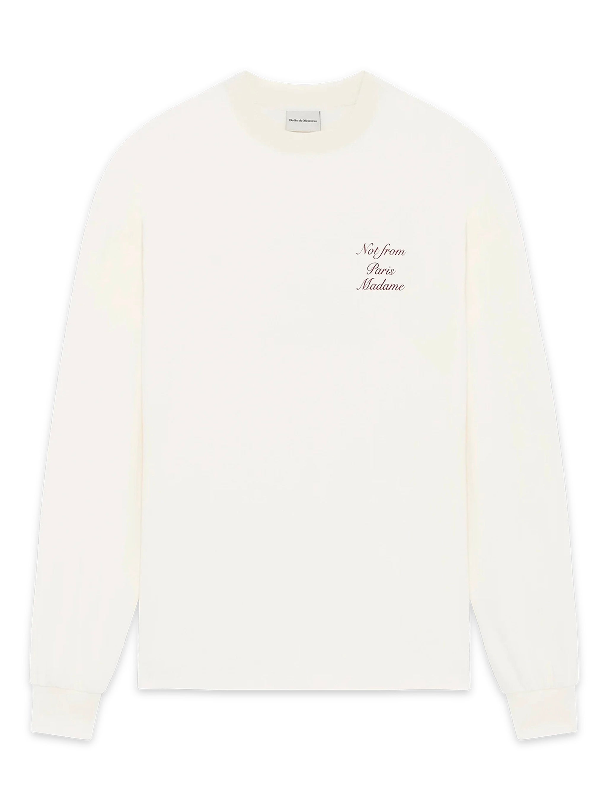 DRÔLE DE MONSIEUR Slogan Calligraphy T-Shirt with Long Sleeves