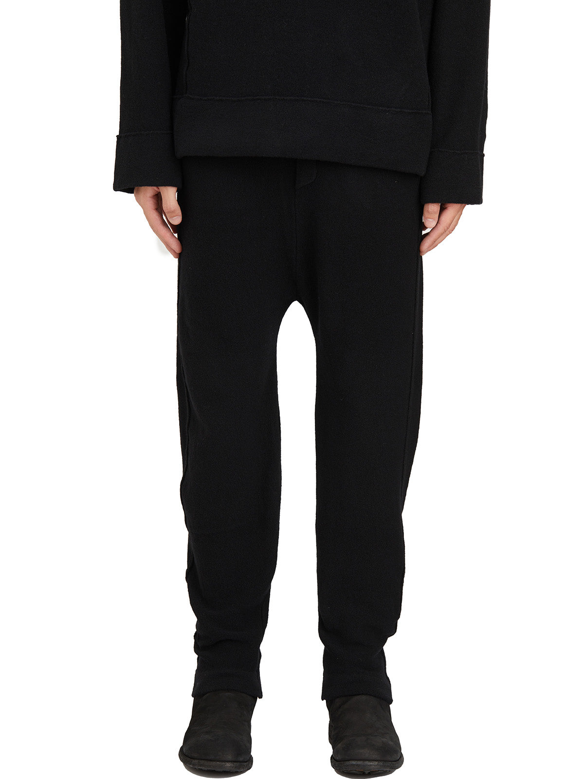 ISABEL BENENATO Men's Wool Cashmere Pants with Adjustable Waist - Size M