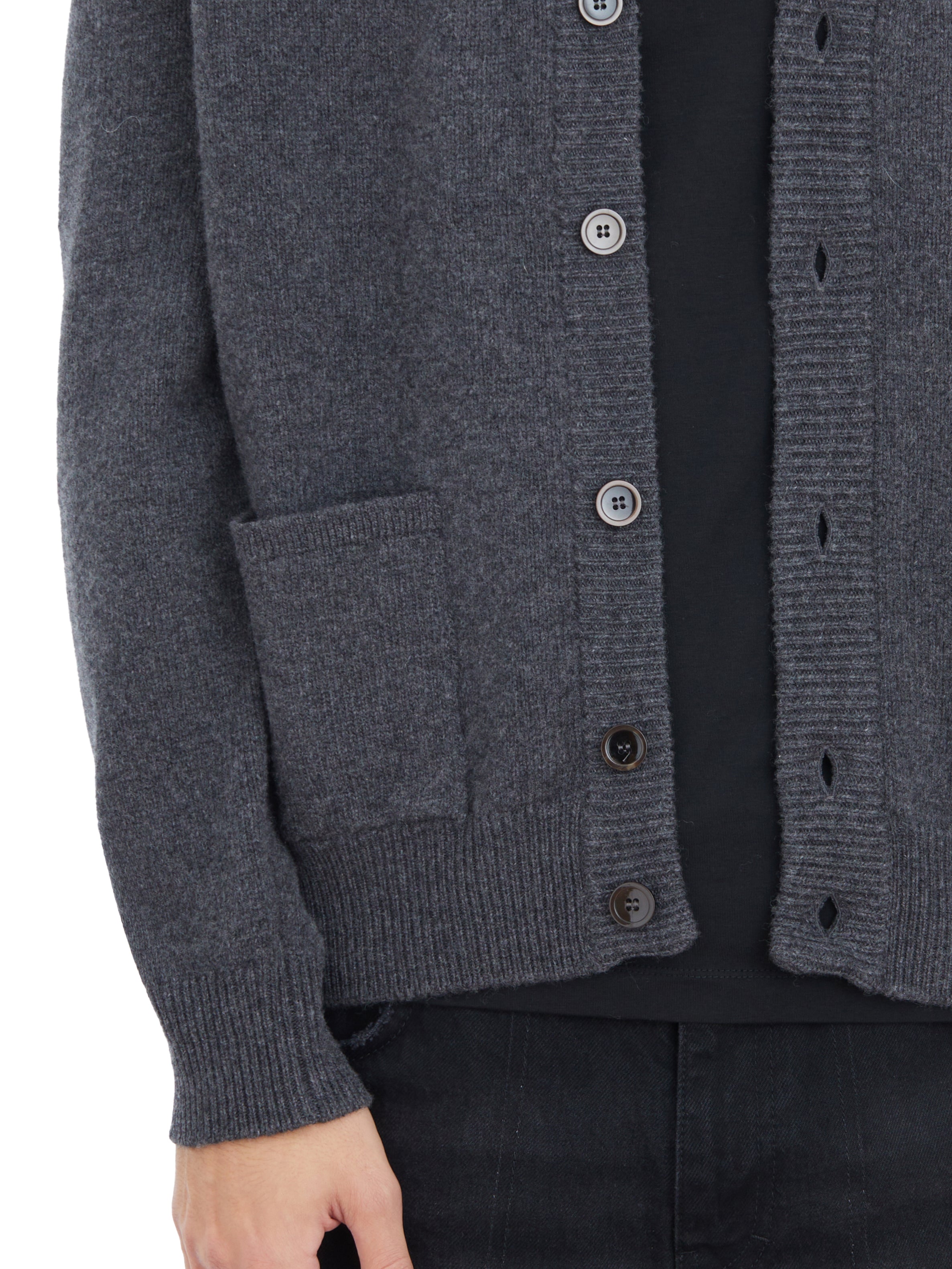 SEVEN GAUGE Regular Fit Wool Cardigan with Horn Effect Buttons