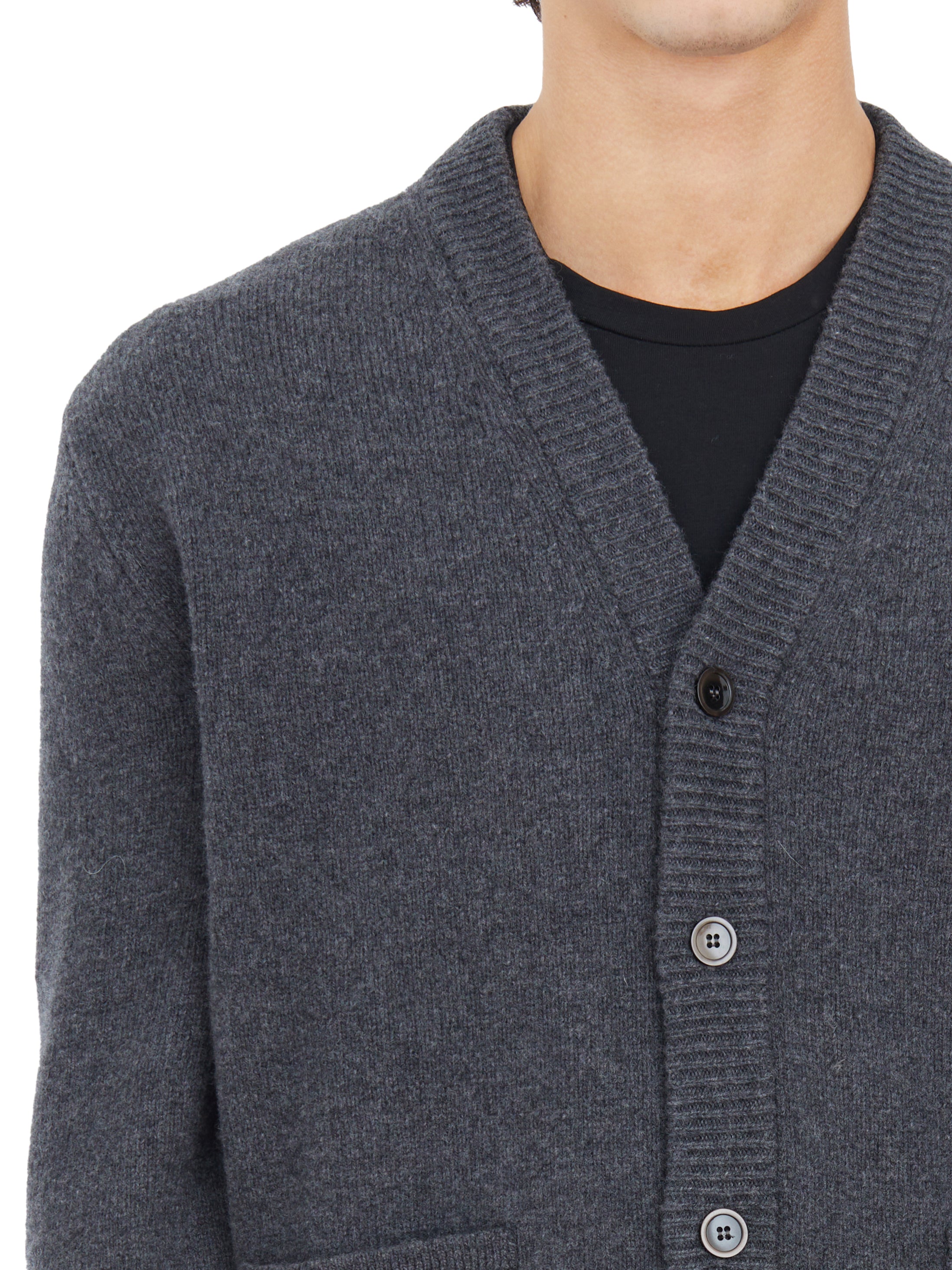 SEVEN GAUGE Regular Fit Wool Cardigan with Horn Effect Buttons