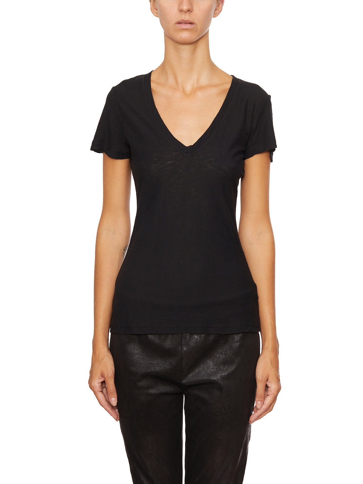 JAMES PERSE Cotton V Neck T-Shirt Size 1 for Women
