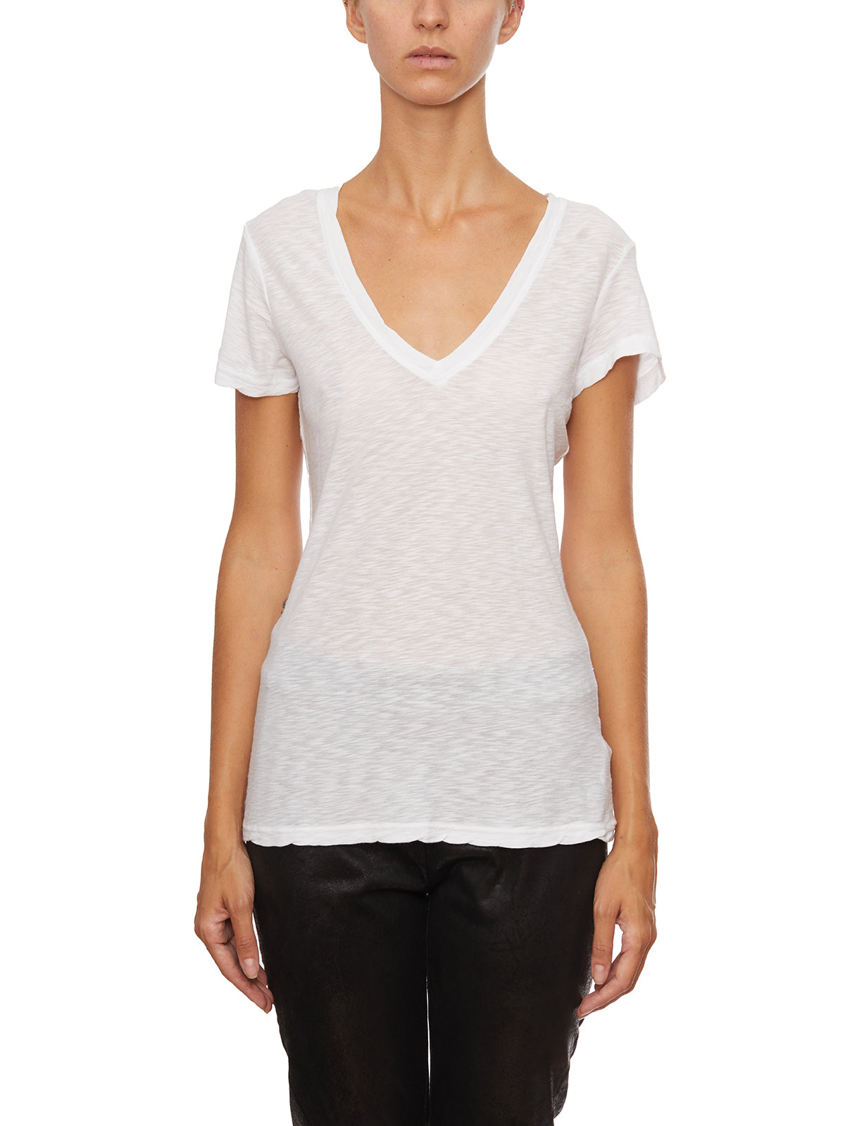 JAMES PERSE Cotton V Neck T-Shirt - Size 1
