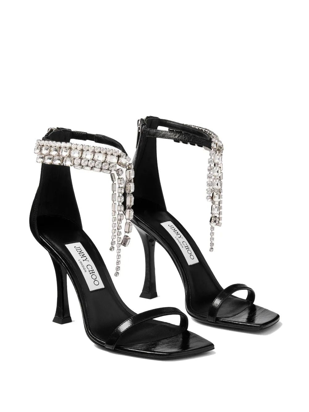 JIMMY CHOO Verity Mini Sandal with Rhinestone Heel Size 10