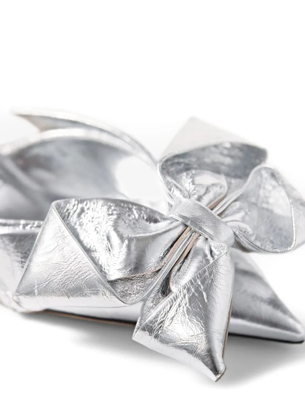 JIMMY CHOO Silver Bow Heel Pumps 5cm