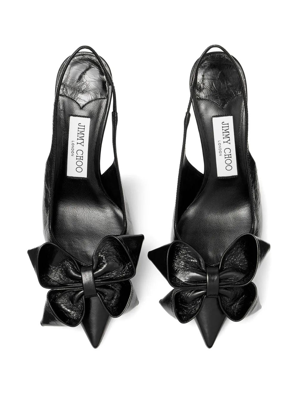 JIMMY CHOO Vintage Metallic Leather Pumps with Bow Heel - 7cm