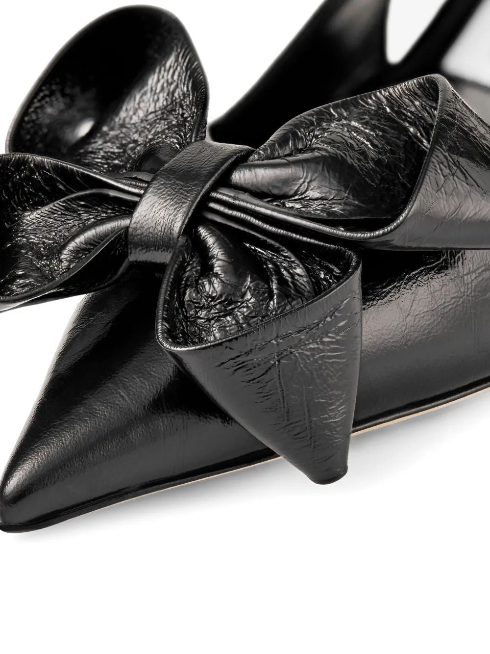 JIMMY CHOO Vintage Metallic Leather Pumps with Bow Heel - 7cm