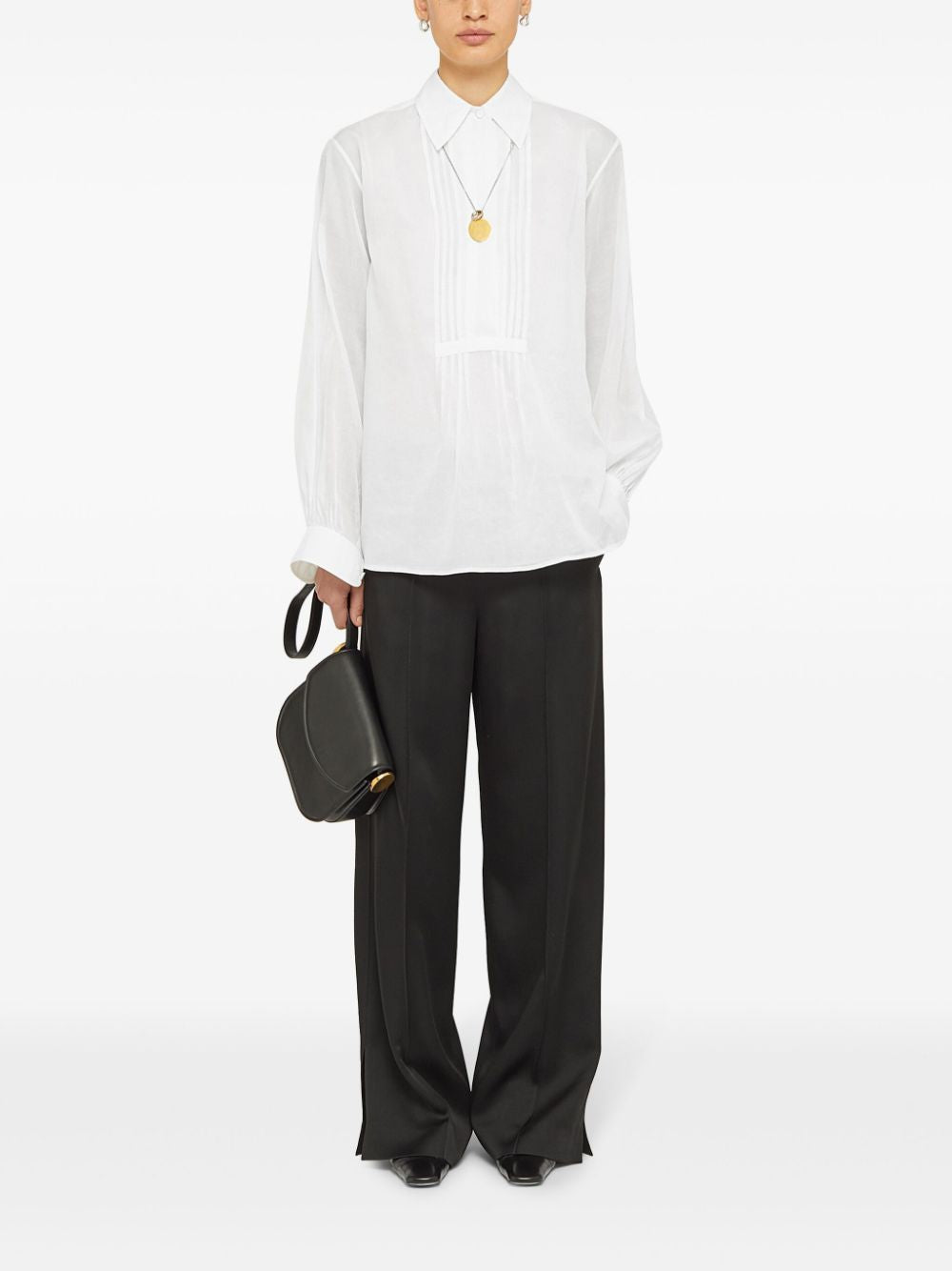 JIL SANDER Pleated Cotton Shirt - FW24 Collection