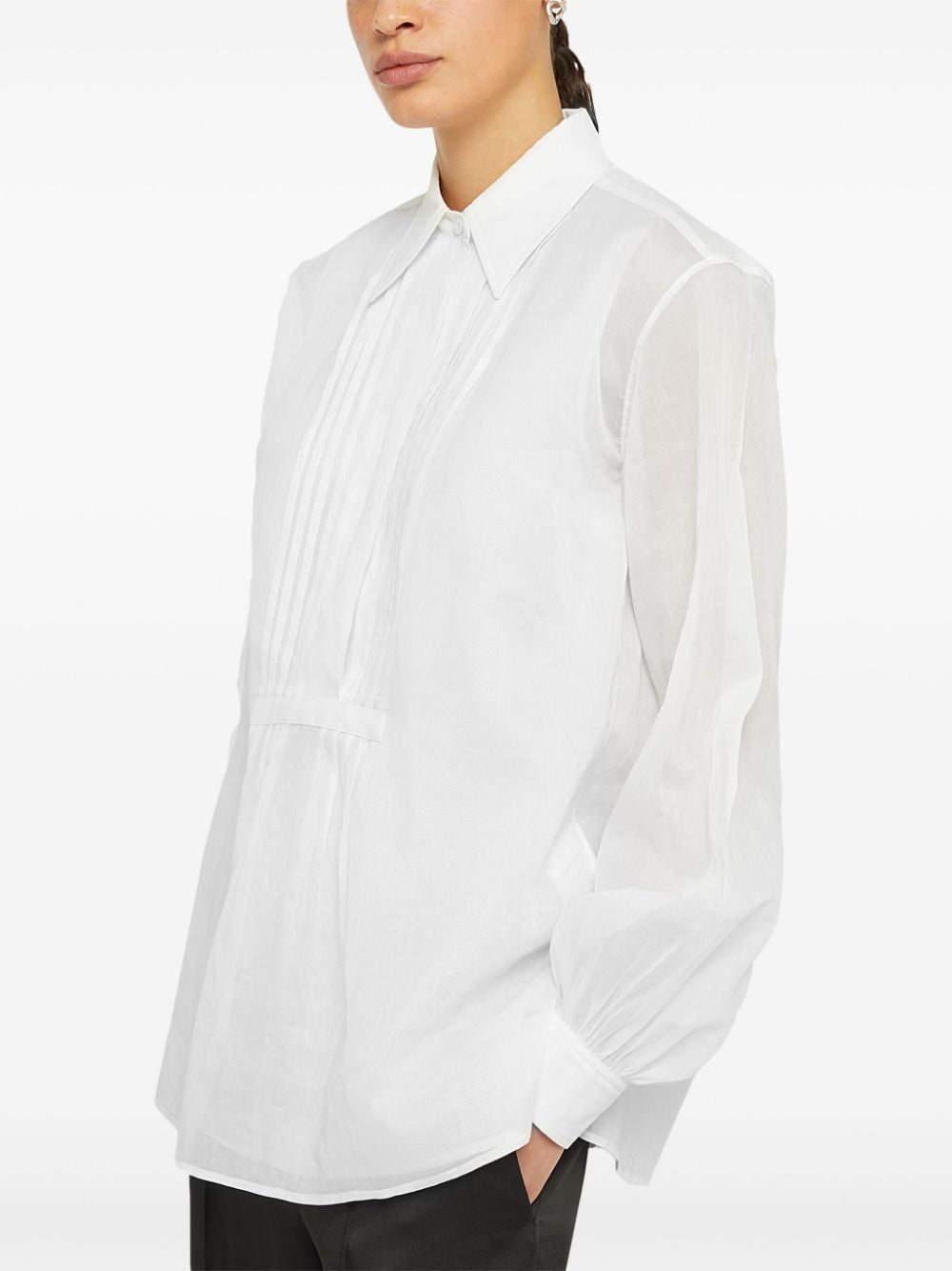 JIL SANDER Pleated Cotton Shirt - FW24 Collection