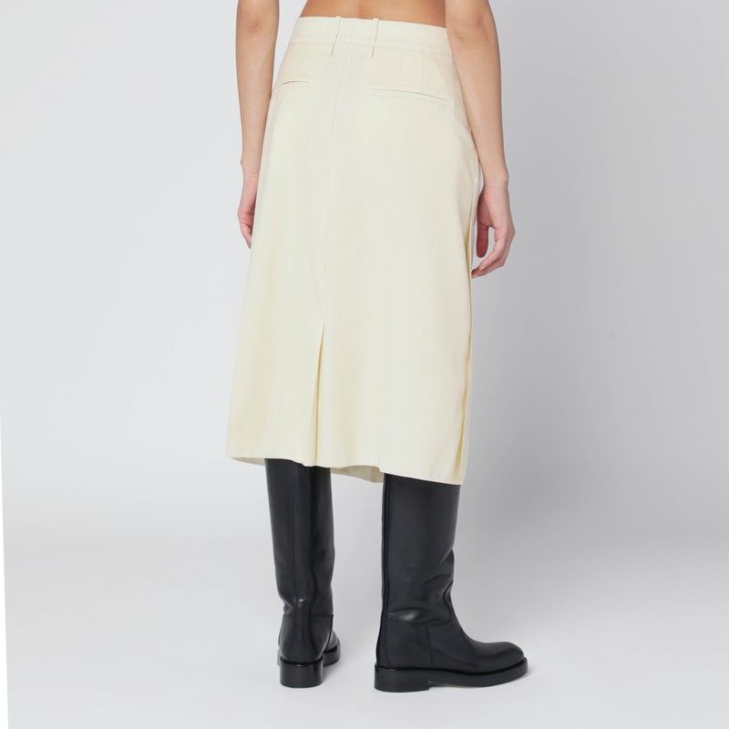 JIL SANDER Wool Midi Skirt with Front Slits