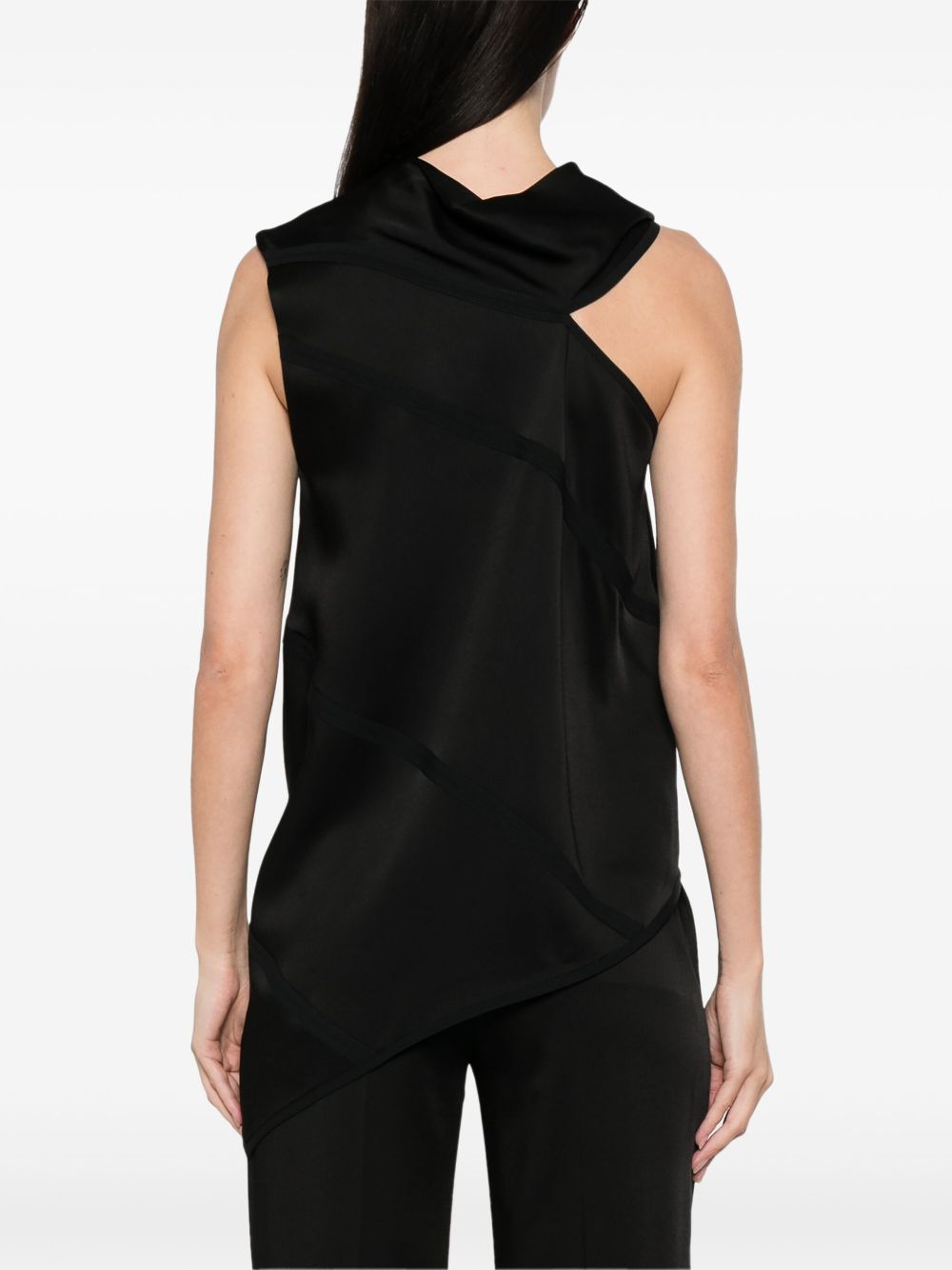 JIL SANDER Asymmetric Gloss Mini Top with Bow