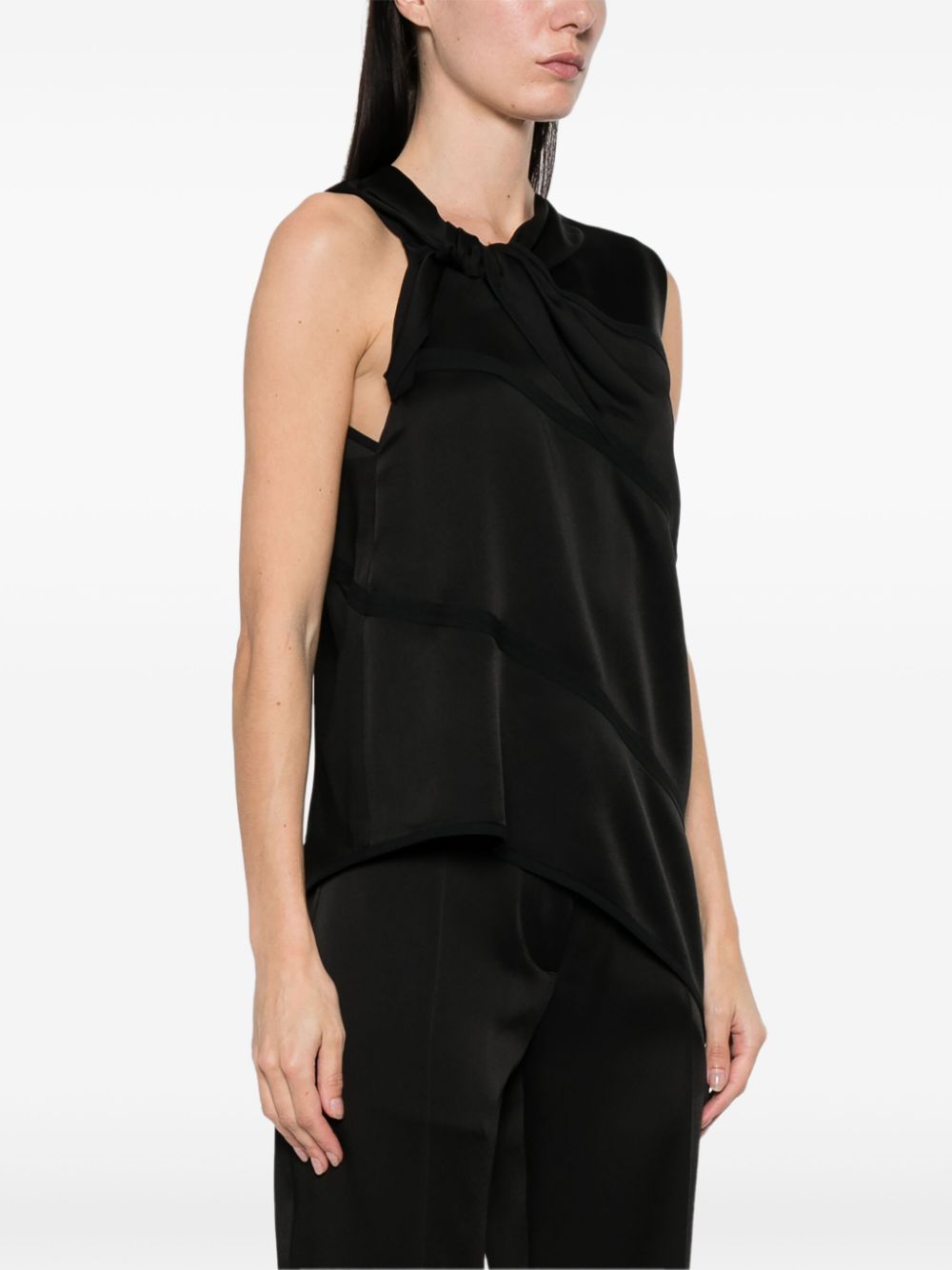 JIL SANDER Asymmetric Gloss Mini Top with Bow