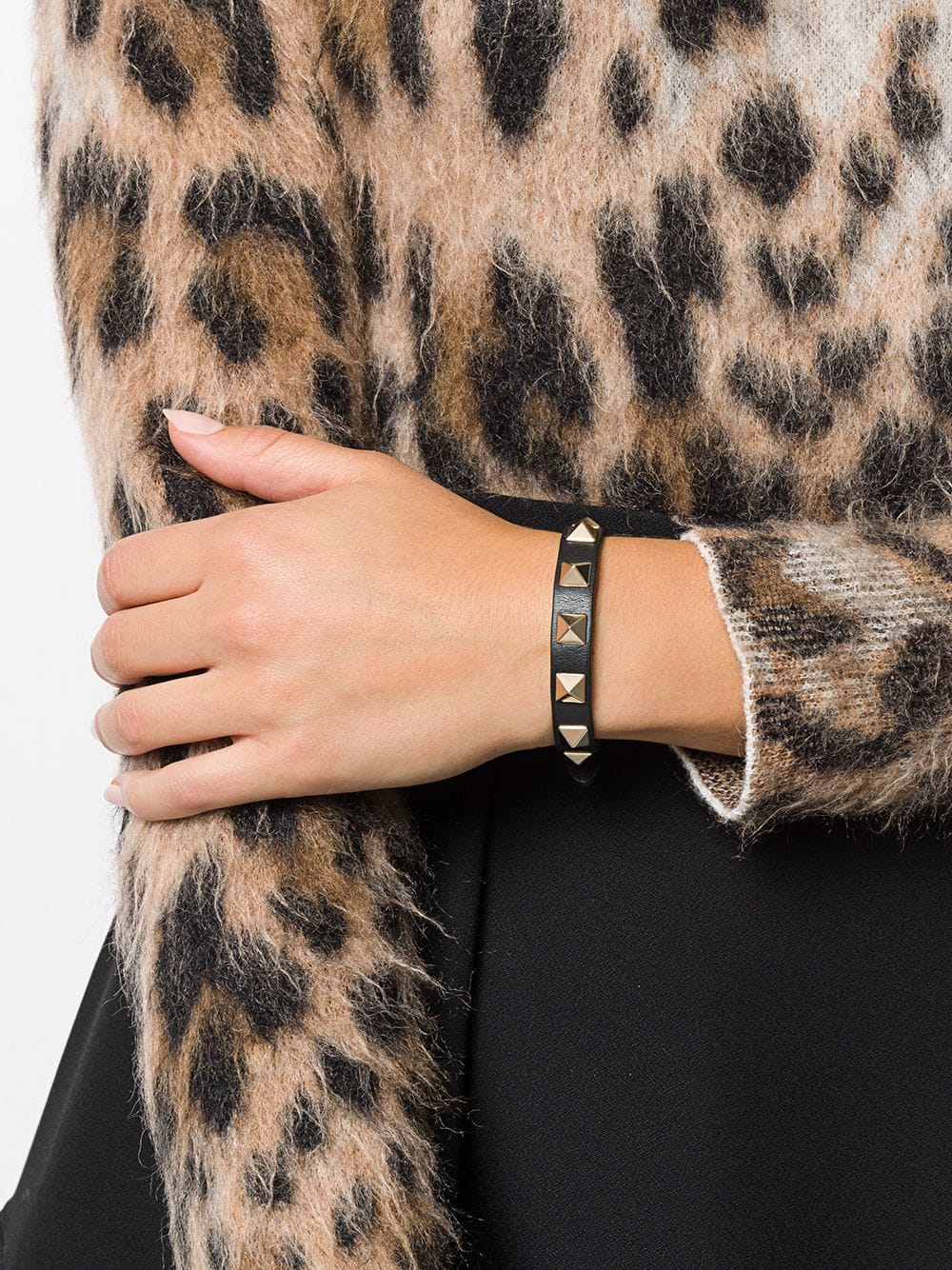 VALENTINO GARAVANI Rockstud Leather Bracelet - Adjustable 16.6-19.3 CM