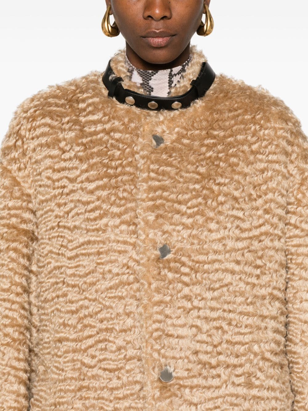 JIL SANDER Single Breasted Trench Jacket with Leather Belt at Collar and Cuff