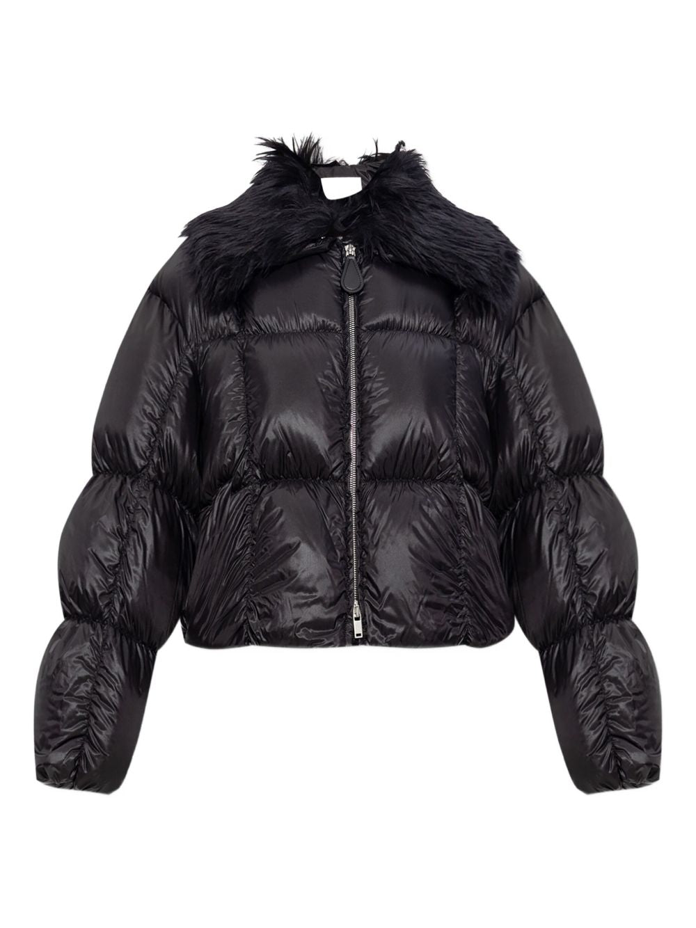 JIL SANDER Padded Jacket with Faux Fur Collar