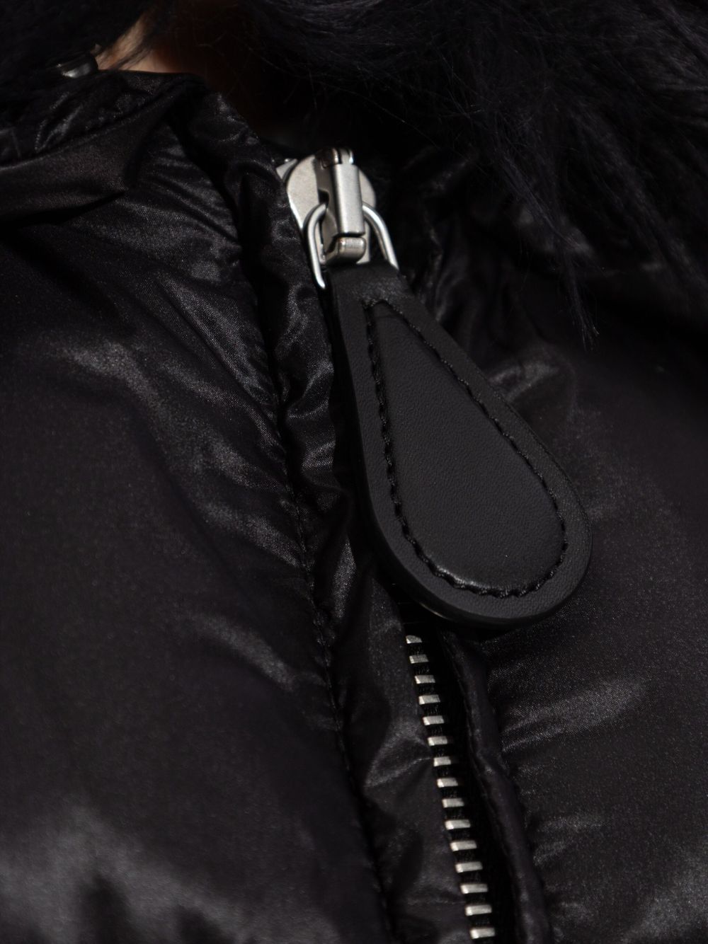 JIL SANDER Padded Jacket with Faux Fur Collar