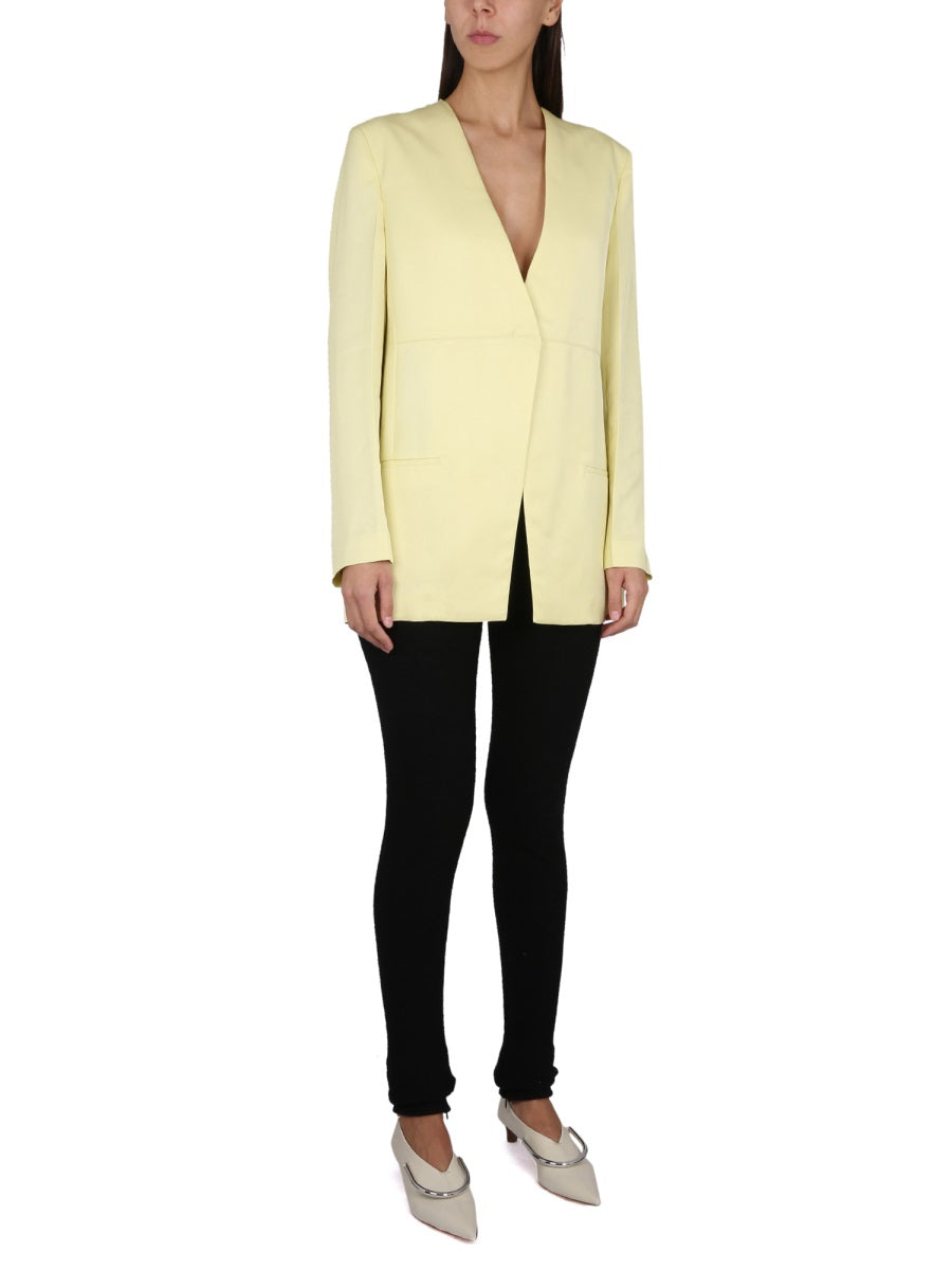 JIL SANDER V-Neck Back Slit Women's Jacket
