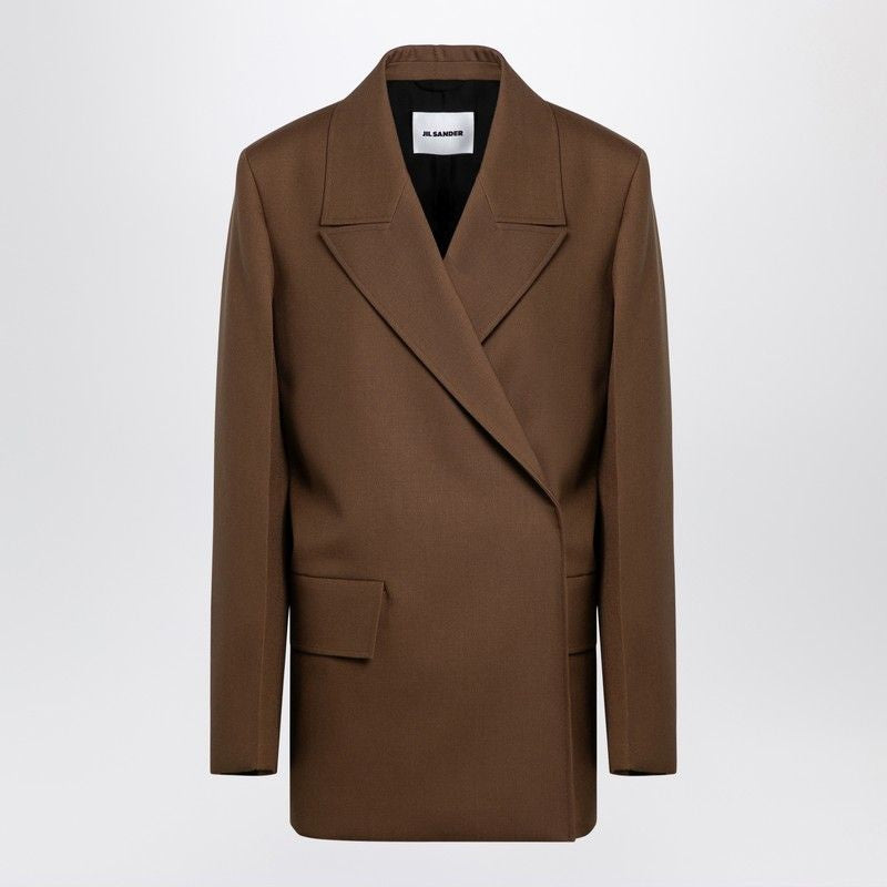 JIL SANDER Wool Double-Breasted Jacket - Oversized Fit