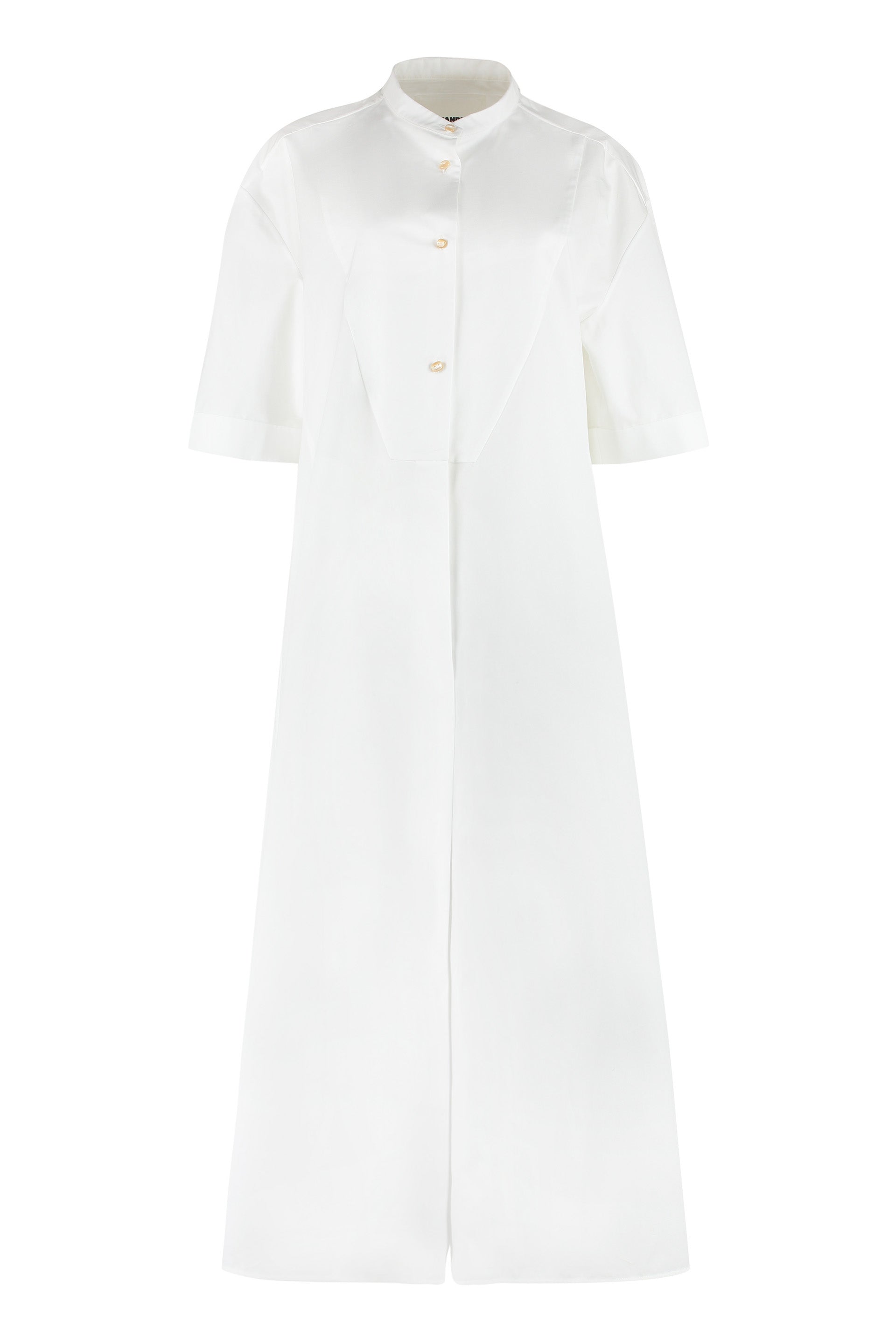 JIL SANDER Cuffed Sleeve Cotton Shirtdress