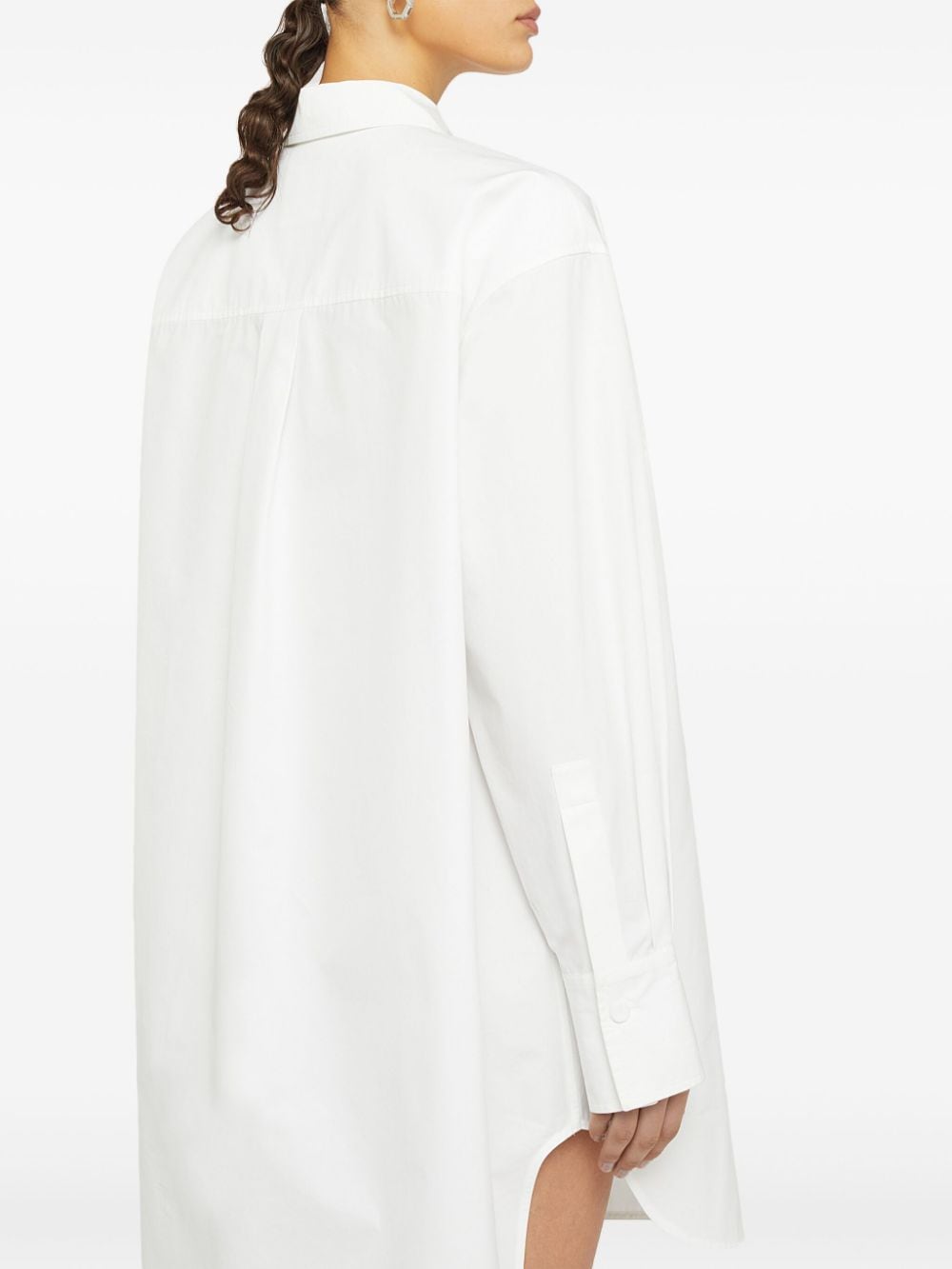 JIL SANDER Cotton Shirt Dress with High-Low Hem