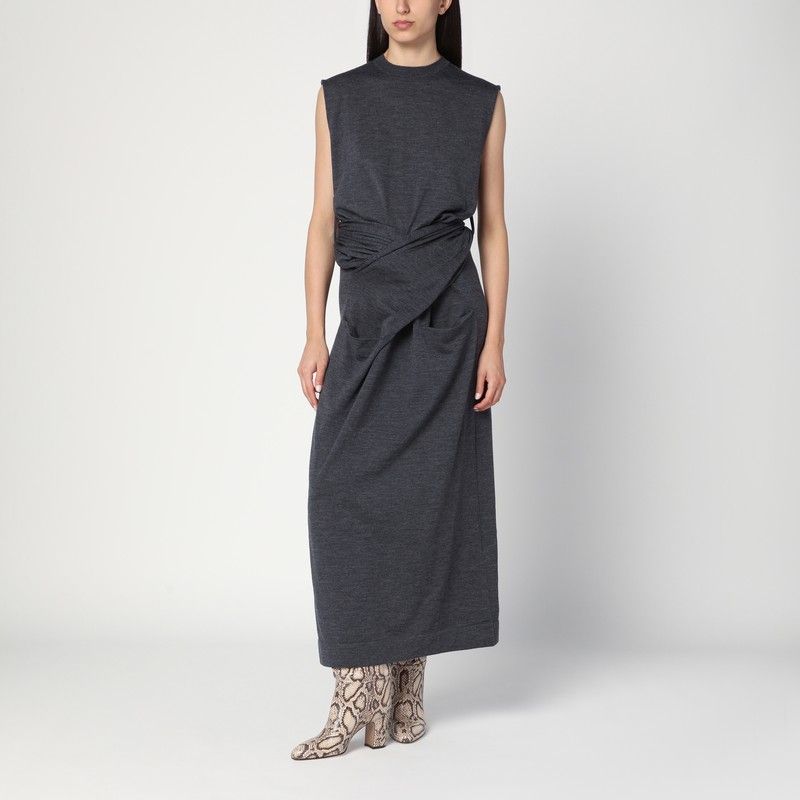 JIL SANDER Chic Midi Dress with Crossover Detail
