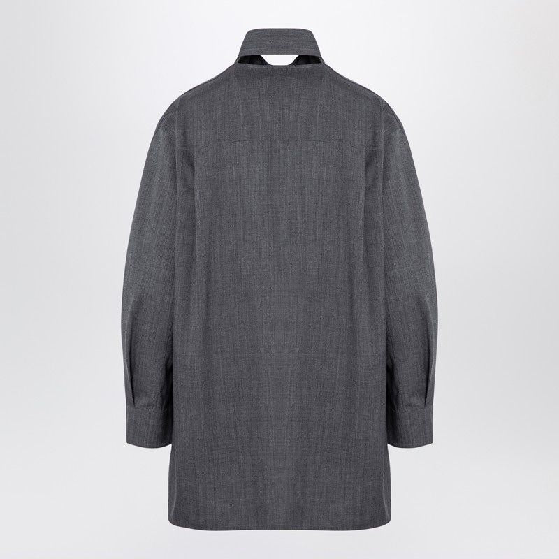 JIL SANDER Wool Shirt with Scarf