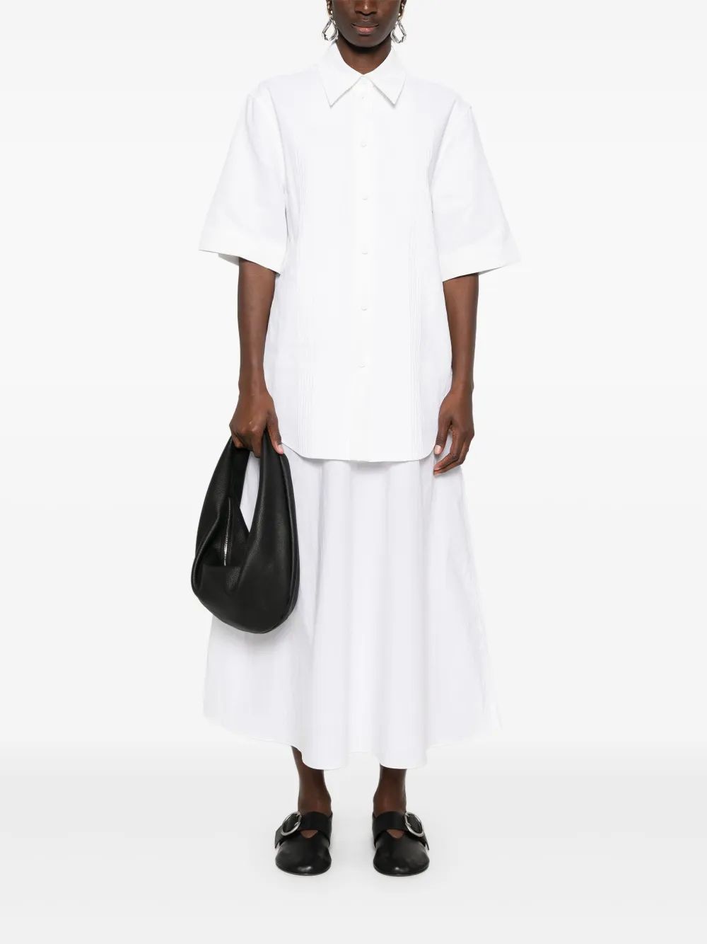 JIL SANDER Pleated Wide Shirt for Women - SS25 Collection