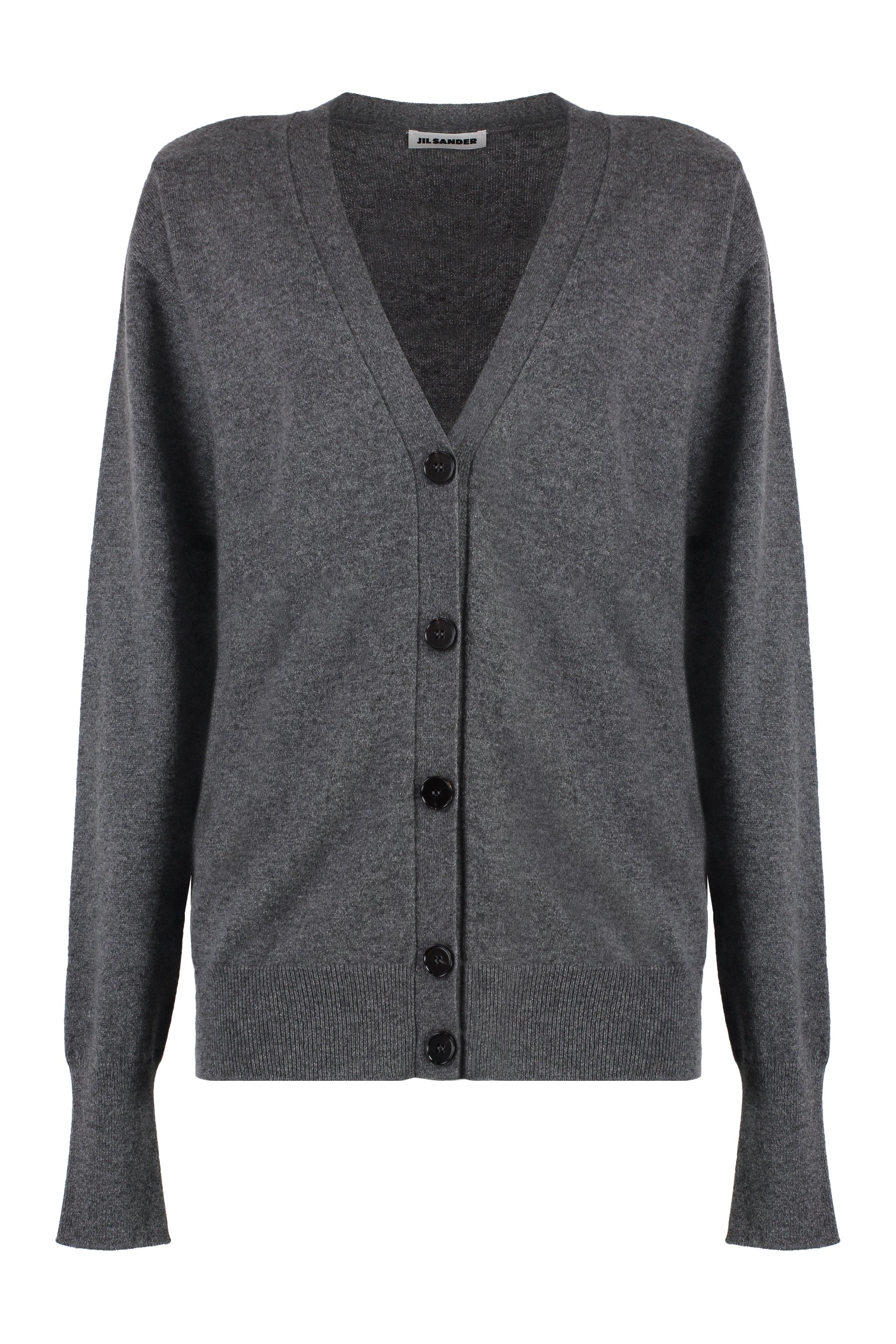 JIL SANDER Cashmere Cardigan with Ribbed Edges - Women’s FW24