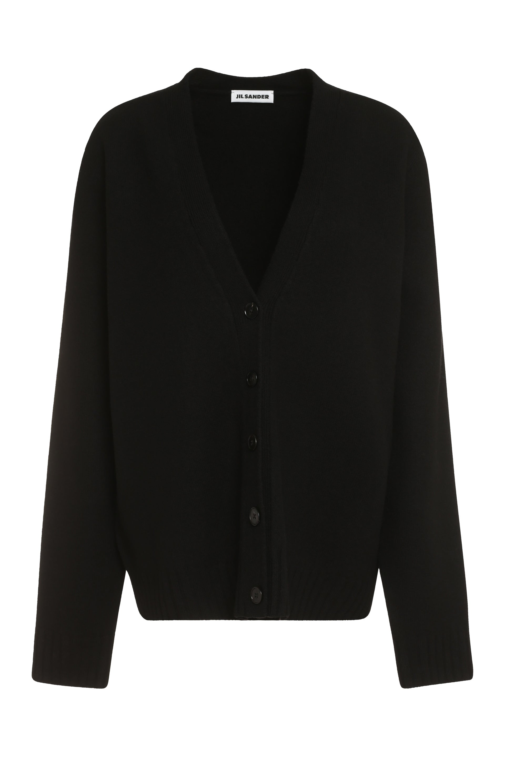 JIL SANDER Wool Cardigan with Dropped Shoulder Design