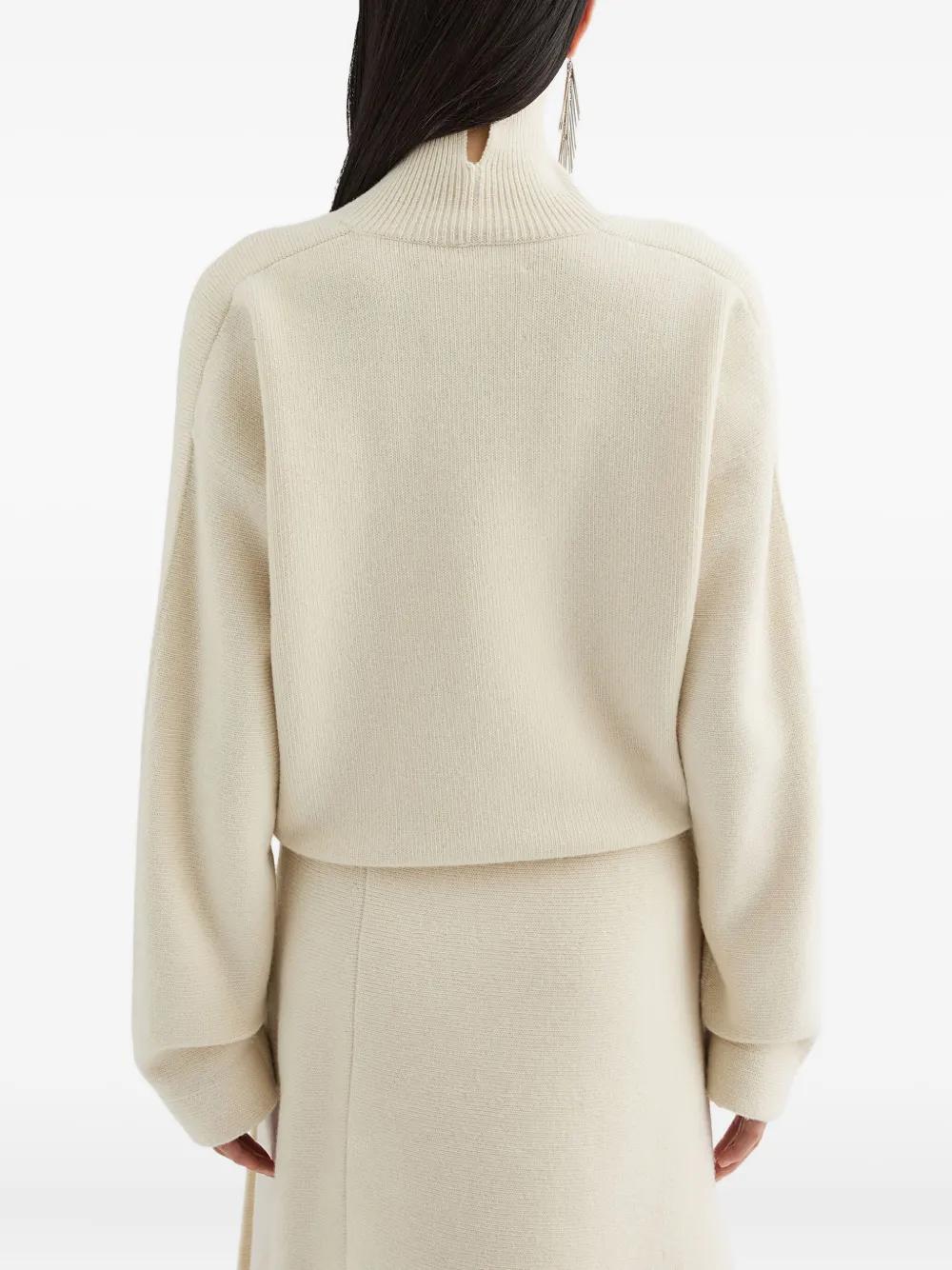 JIL SANDER High Neck Long Sleeve Padded Details Jumper