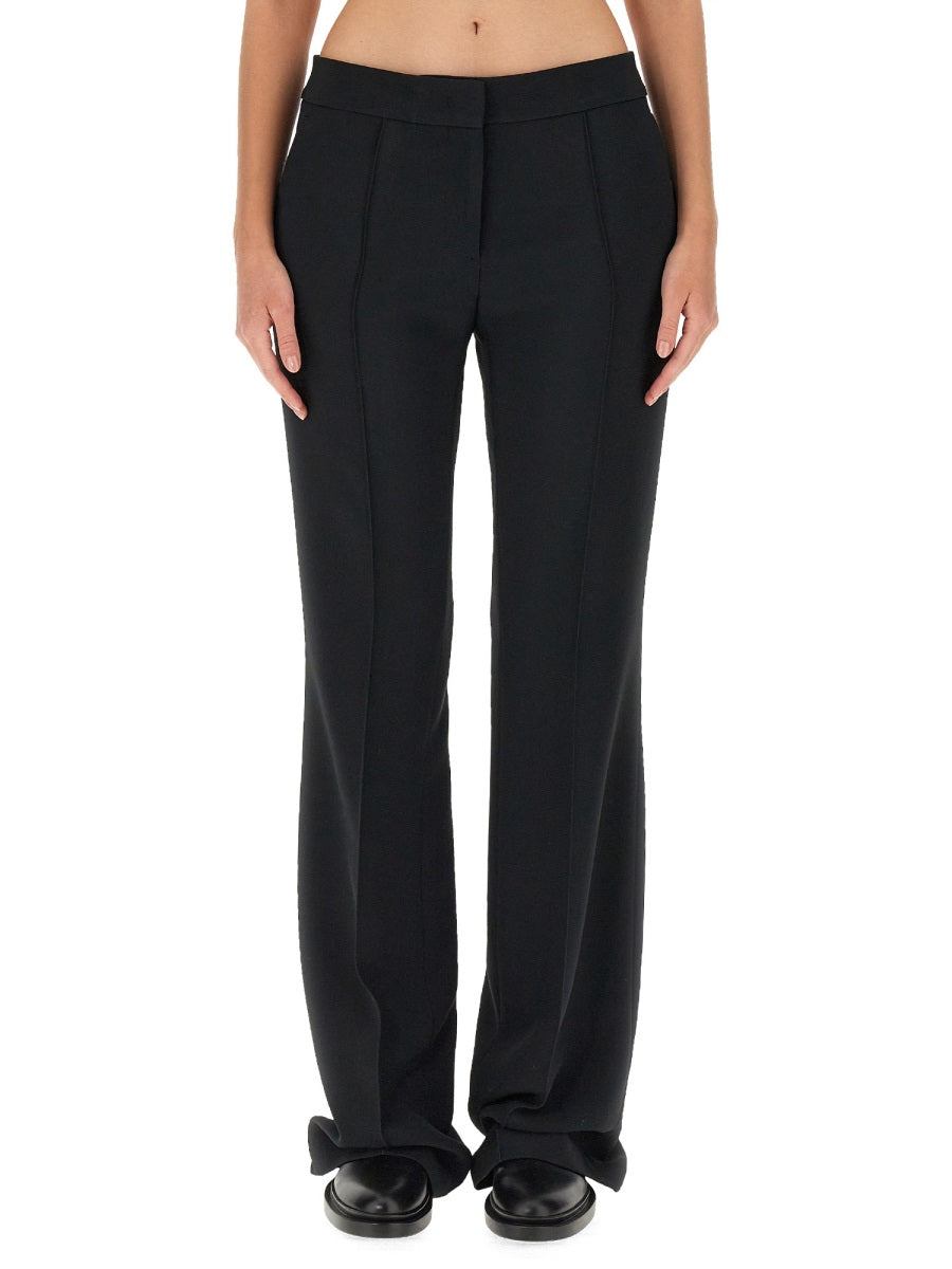JIL SANDER Viscose Blend Pants with Concealed Closure for Women