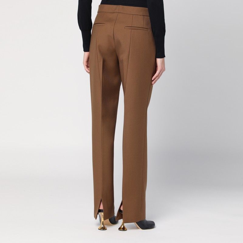 JIL SANDER Wool Trousers with Back Vent and Pocket Detail for Women