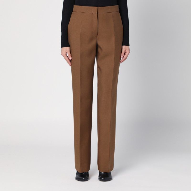 JIL SANDER Wool Trousers with Back Vent and Pocket Detail for Women