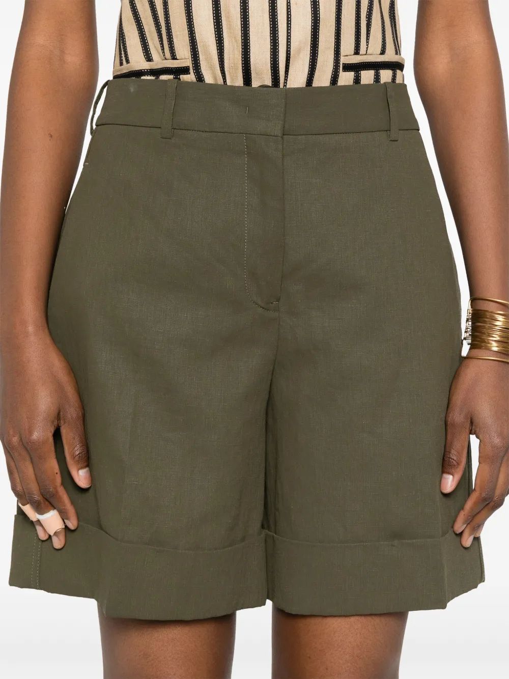 JIL SANDER Linen Mini Shorts for Women