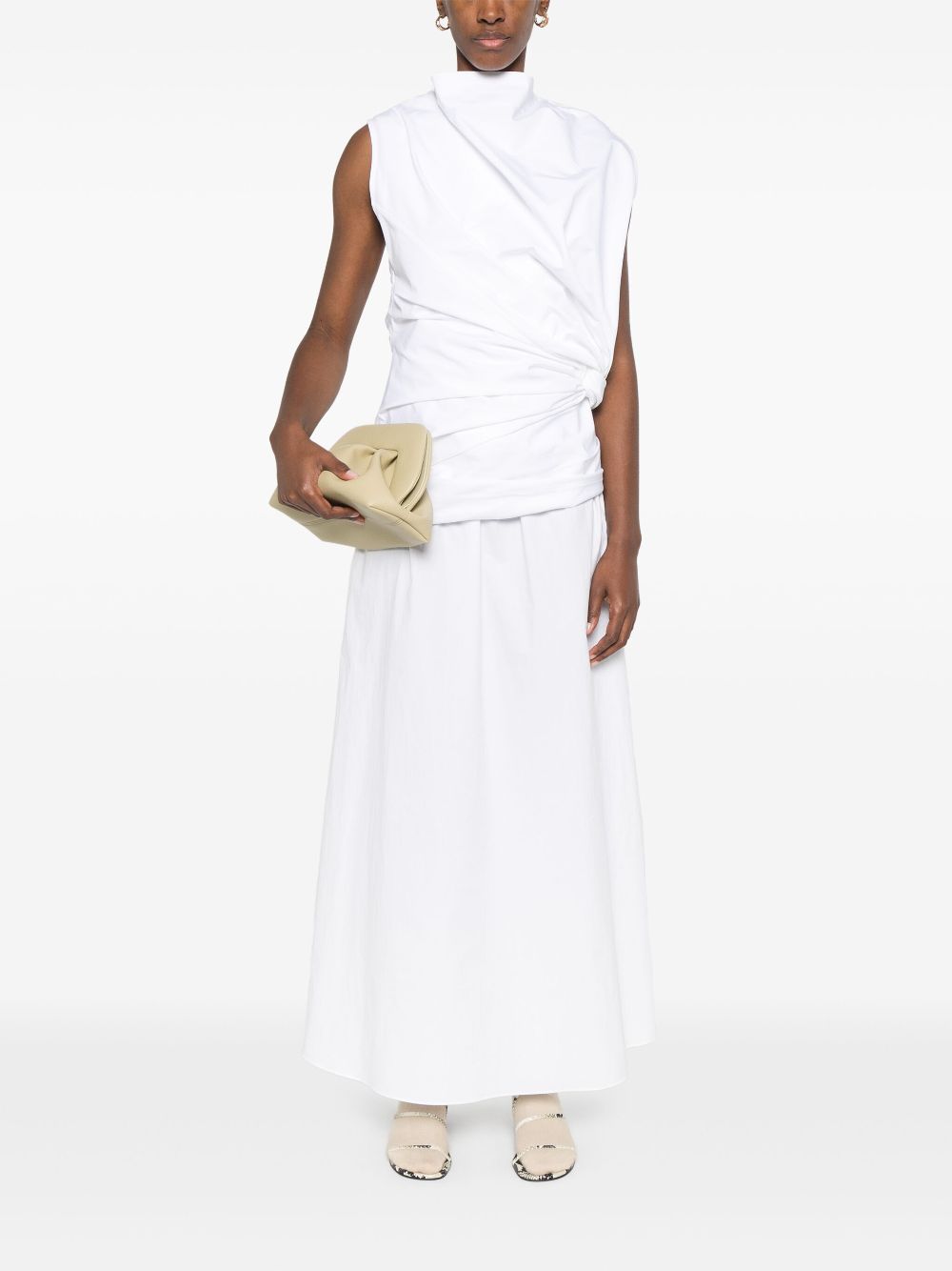 JIL SANDER Knot-Waist White Top for Women