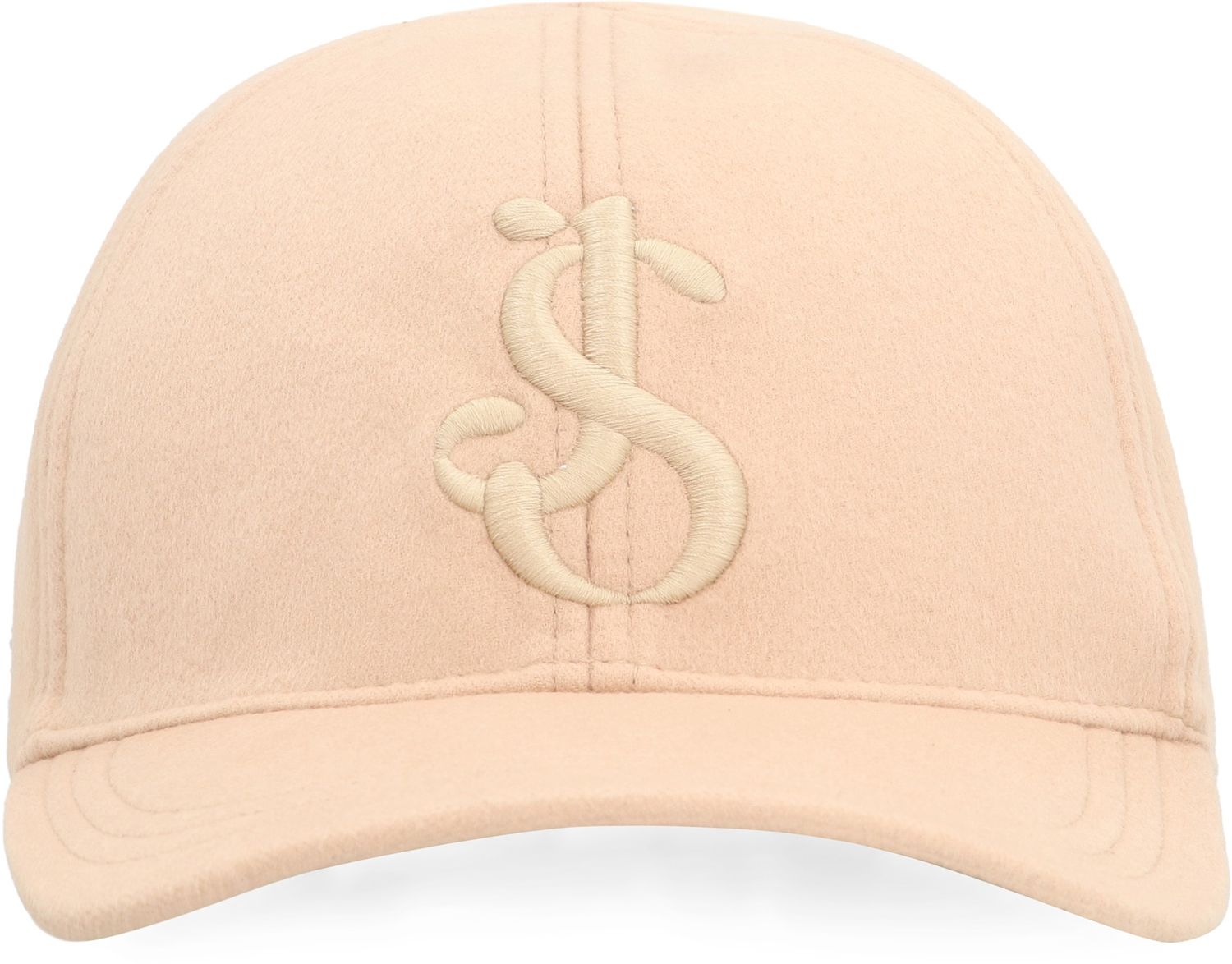 JIL SANDER Logo Baseball Cap with Cashmere and Leather Details - Adjustable Size