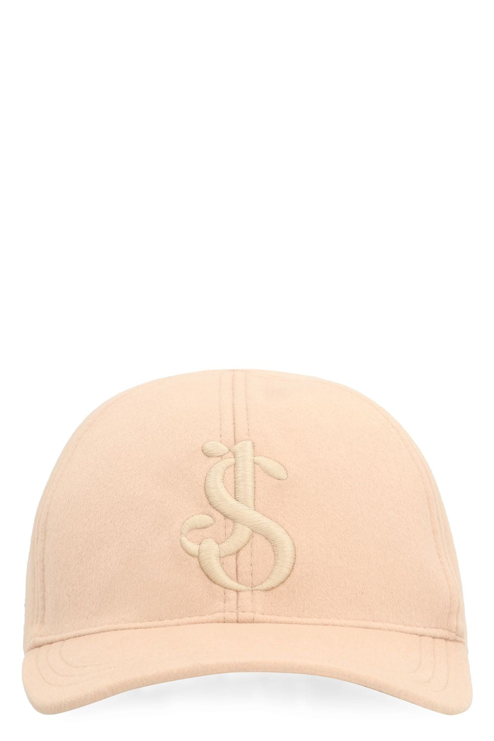 JIL SANDER Logo Baseball Cap with Cashmere and Leather Details - Adjustable Size