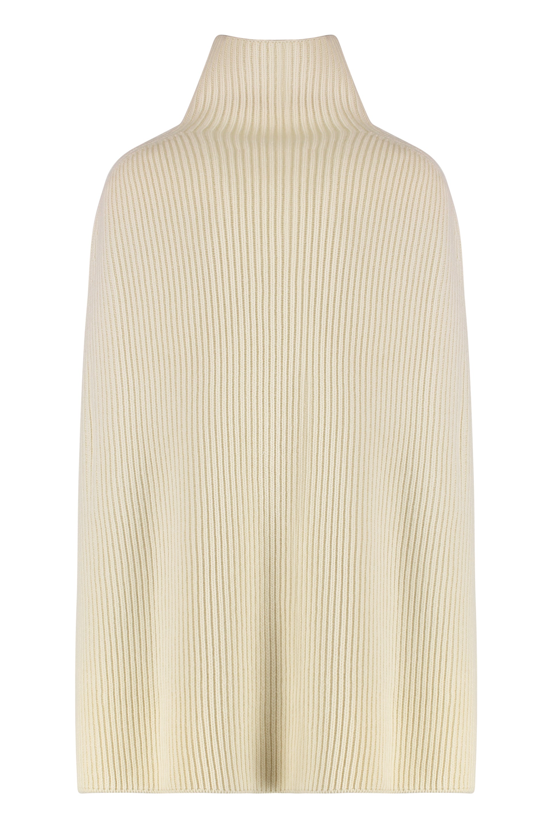 JIL SANDER Elevated Wool Cloak with High Collar and Wide Sleeves