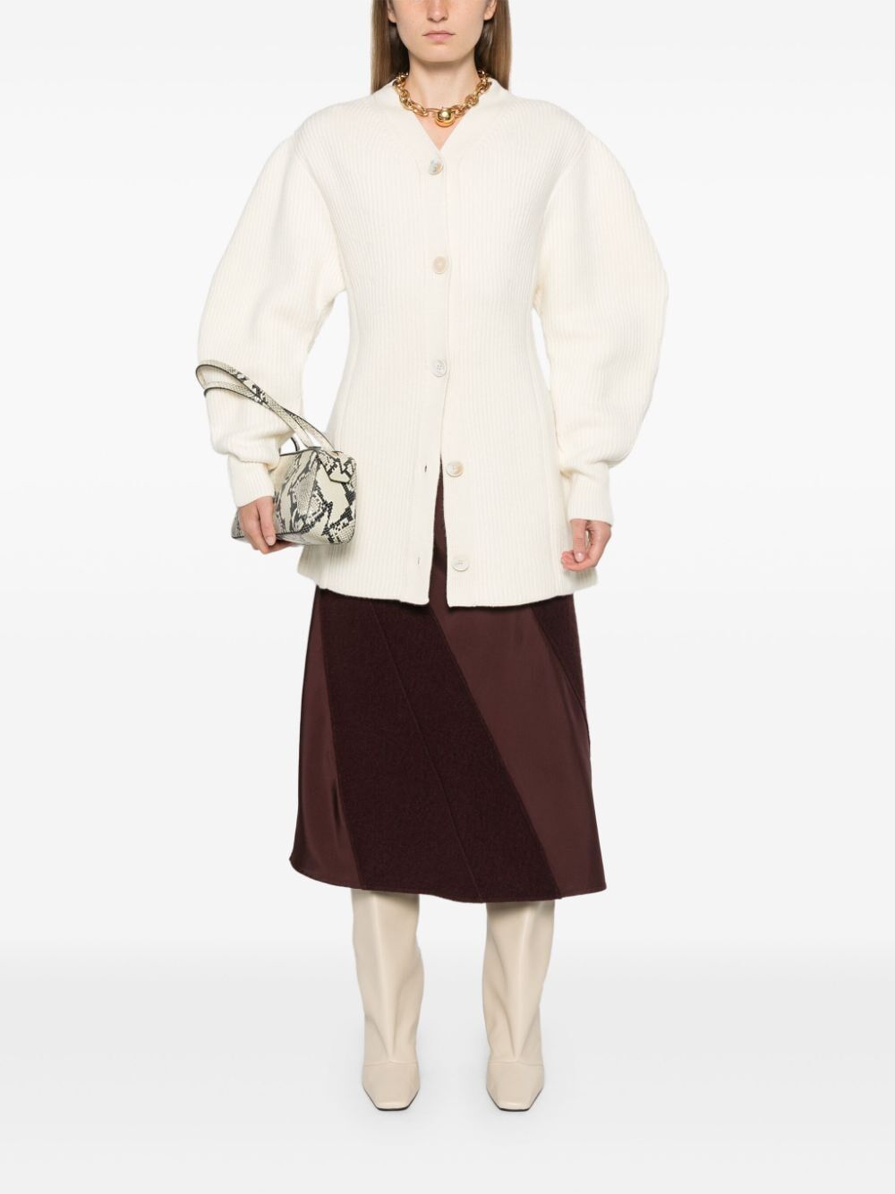 JIL SANDER Women's Long Sleeves V-Neck Long Cardigan