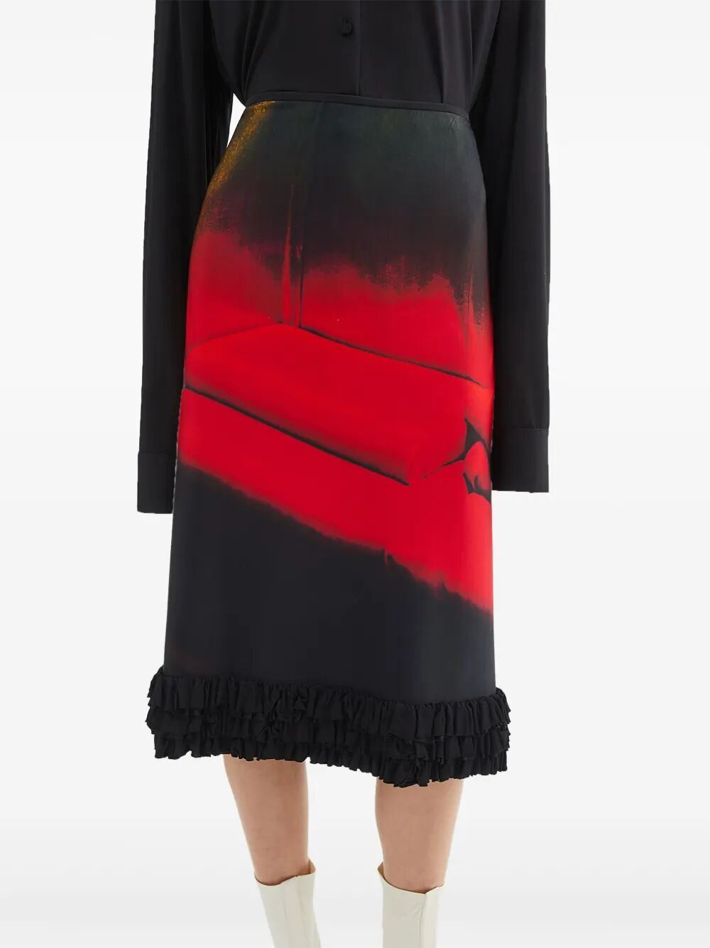 JIL SANDER Mini Ruffled Skirt