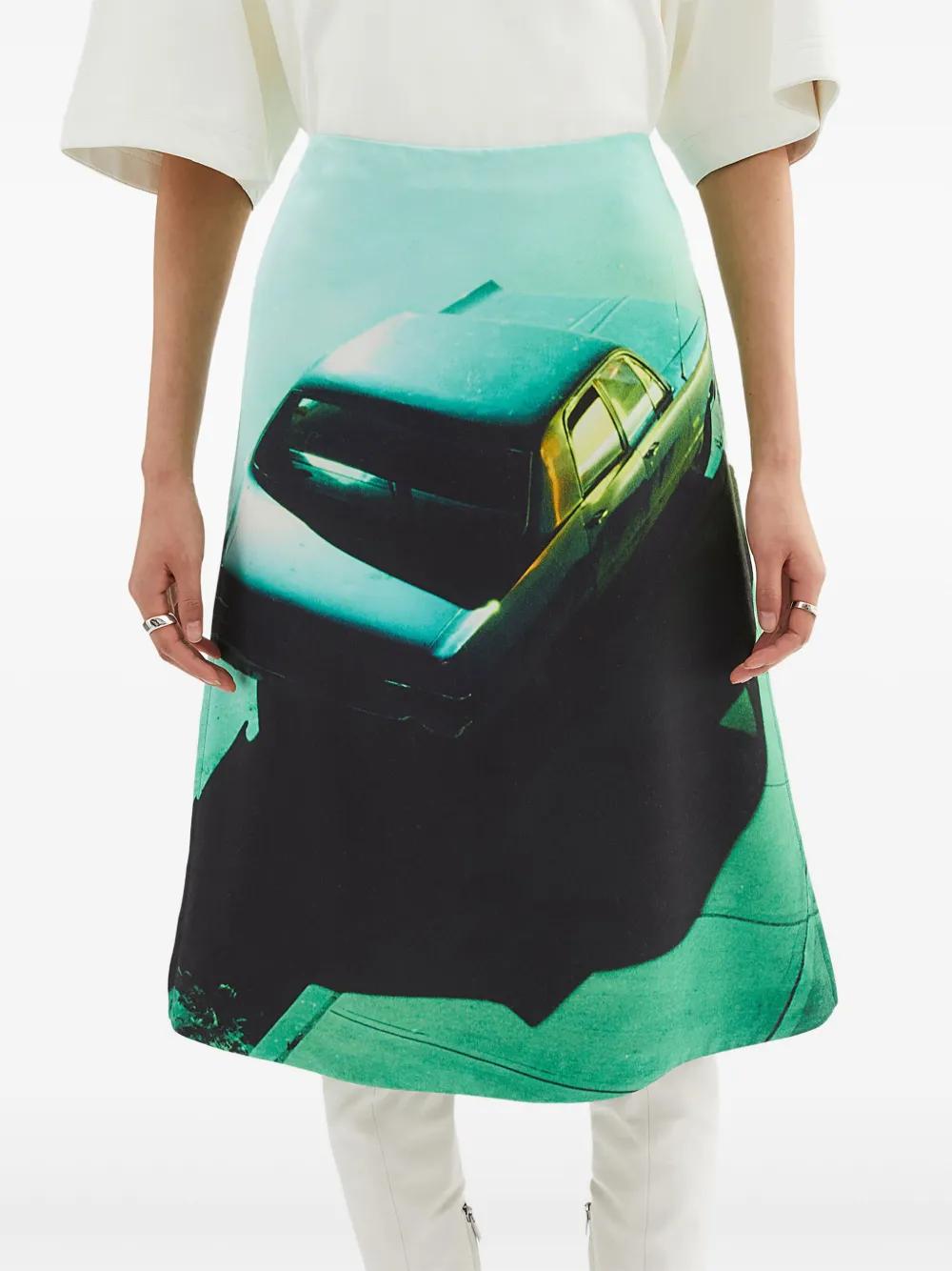 JIL SANDER Chic Mini Skirt with Unique Car Print for Women - SS25