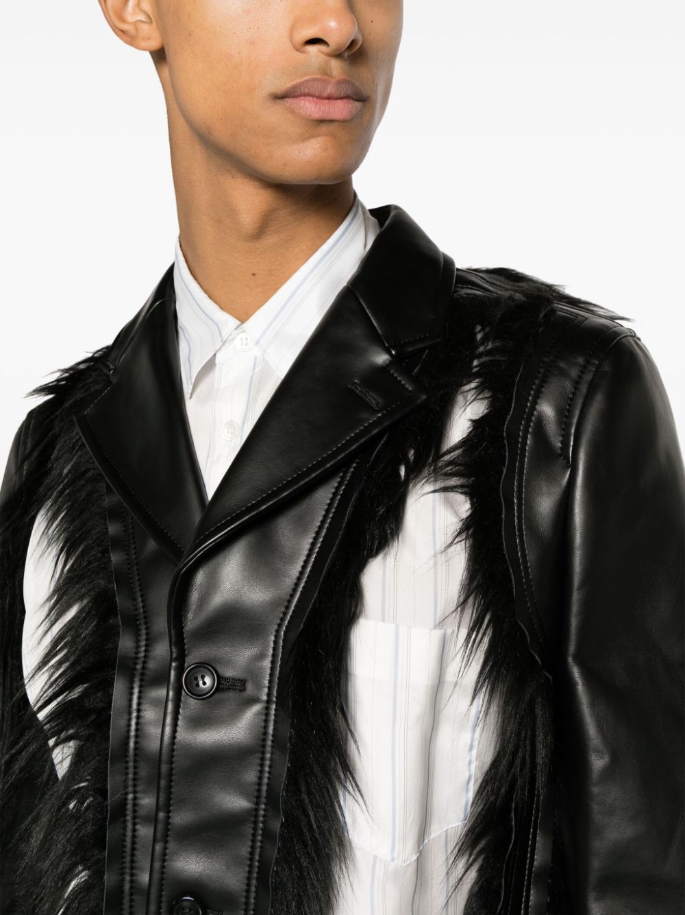 HOMME PLISSE Tailored Cut-Out Detail Mini Jacket