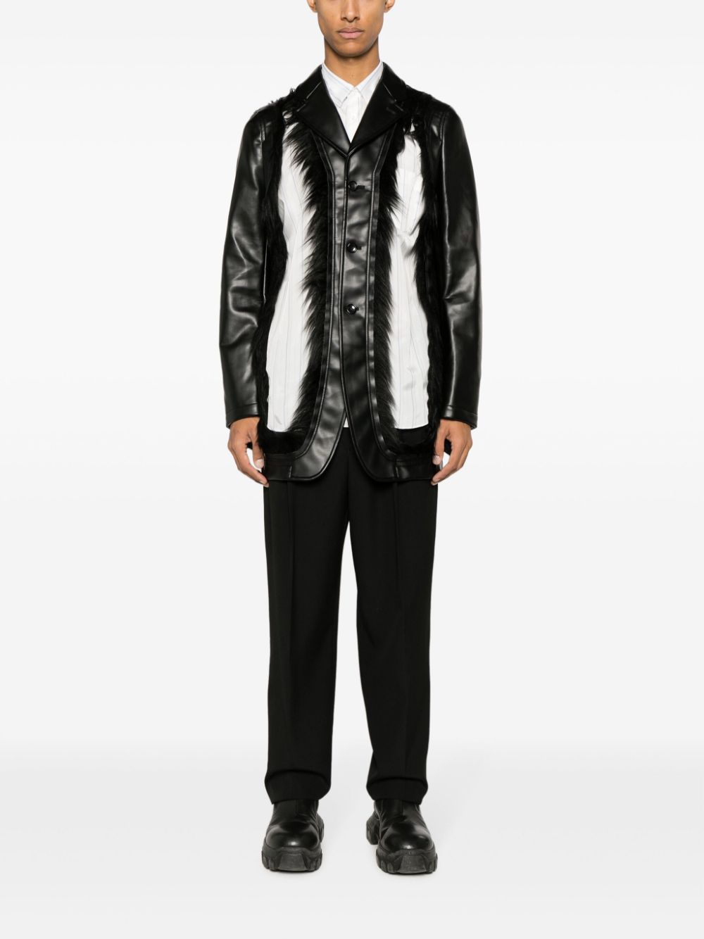 HOMME PLISSE Tailored Cut-Out Detail Mini Jacket