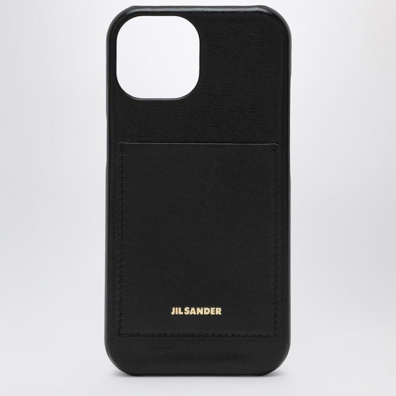 JIL SANDER Calfskin Leather iPhone 15 Pro Cover with Logo