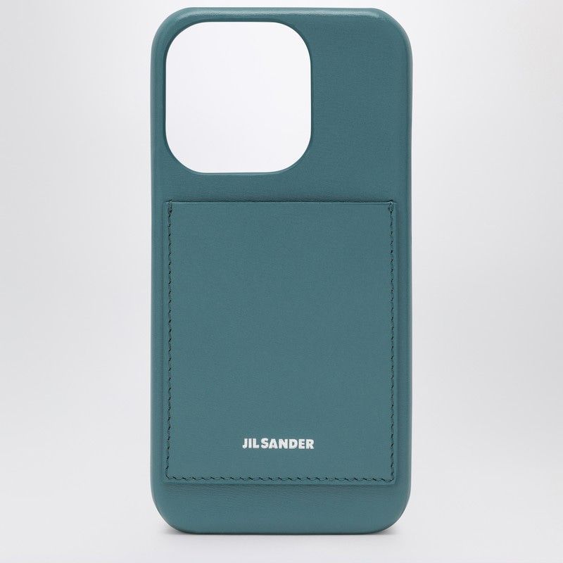 JIL SANDER Calfskin Leather iPhone 15 Pro Max Case with Card Pocket