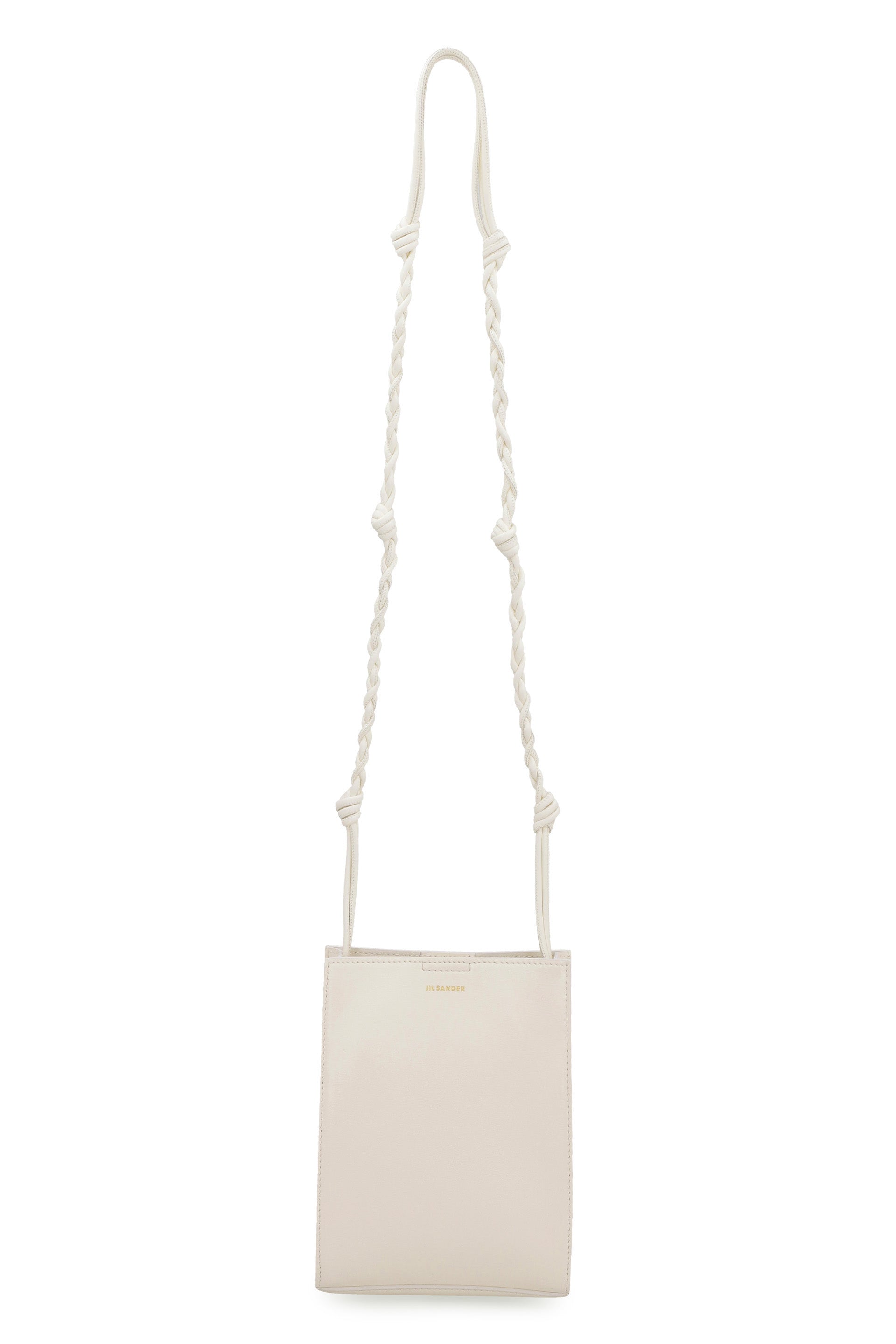 JIL SANDER Mini Leather Crossbody Handbag with Decorative Knots Strap